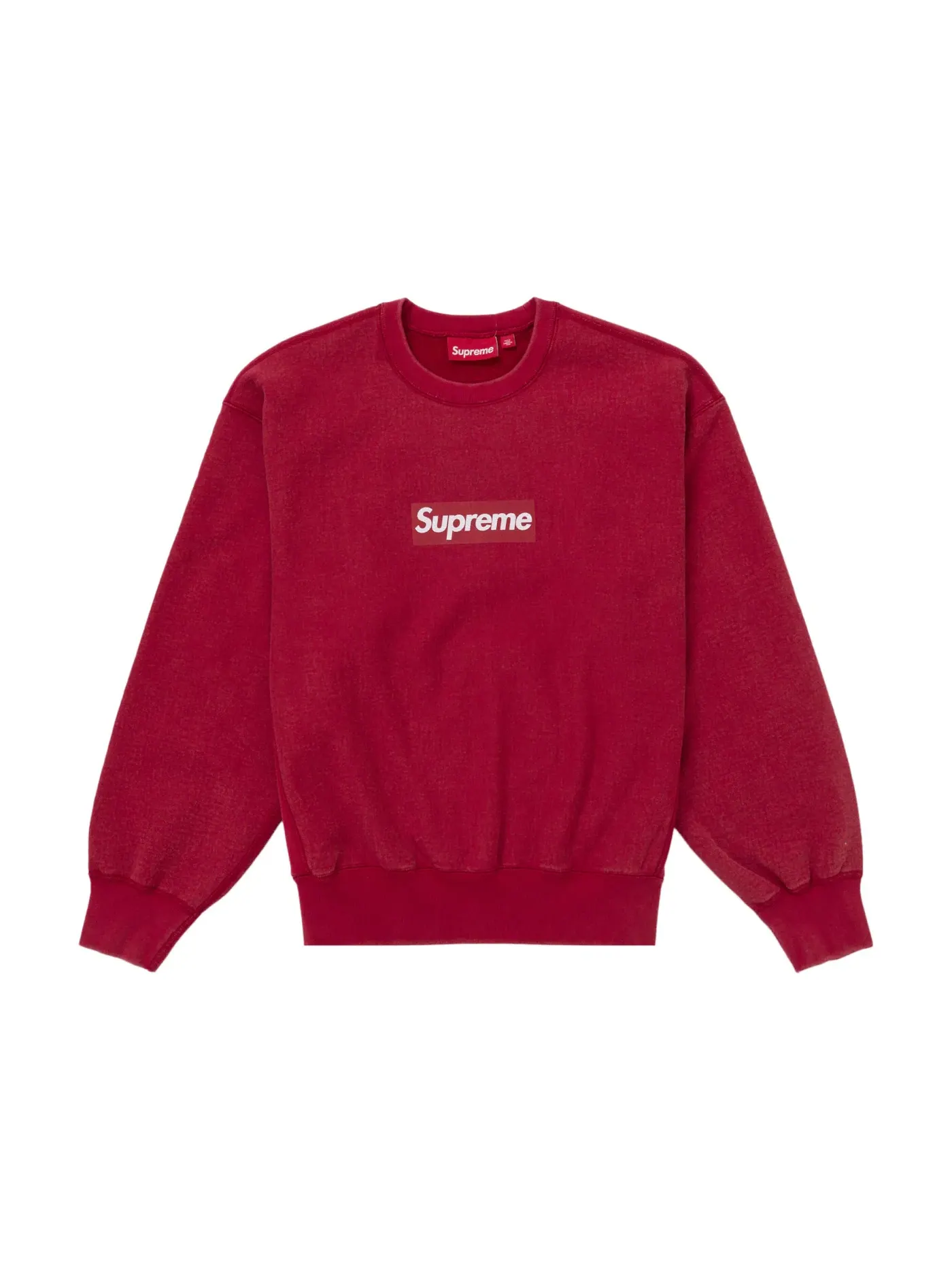 Мужской свитшот с эффектом потертости Supreme Crewneck — изображение 1 из 1, красный