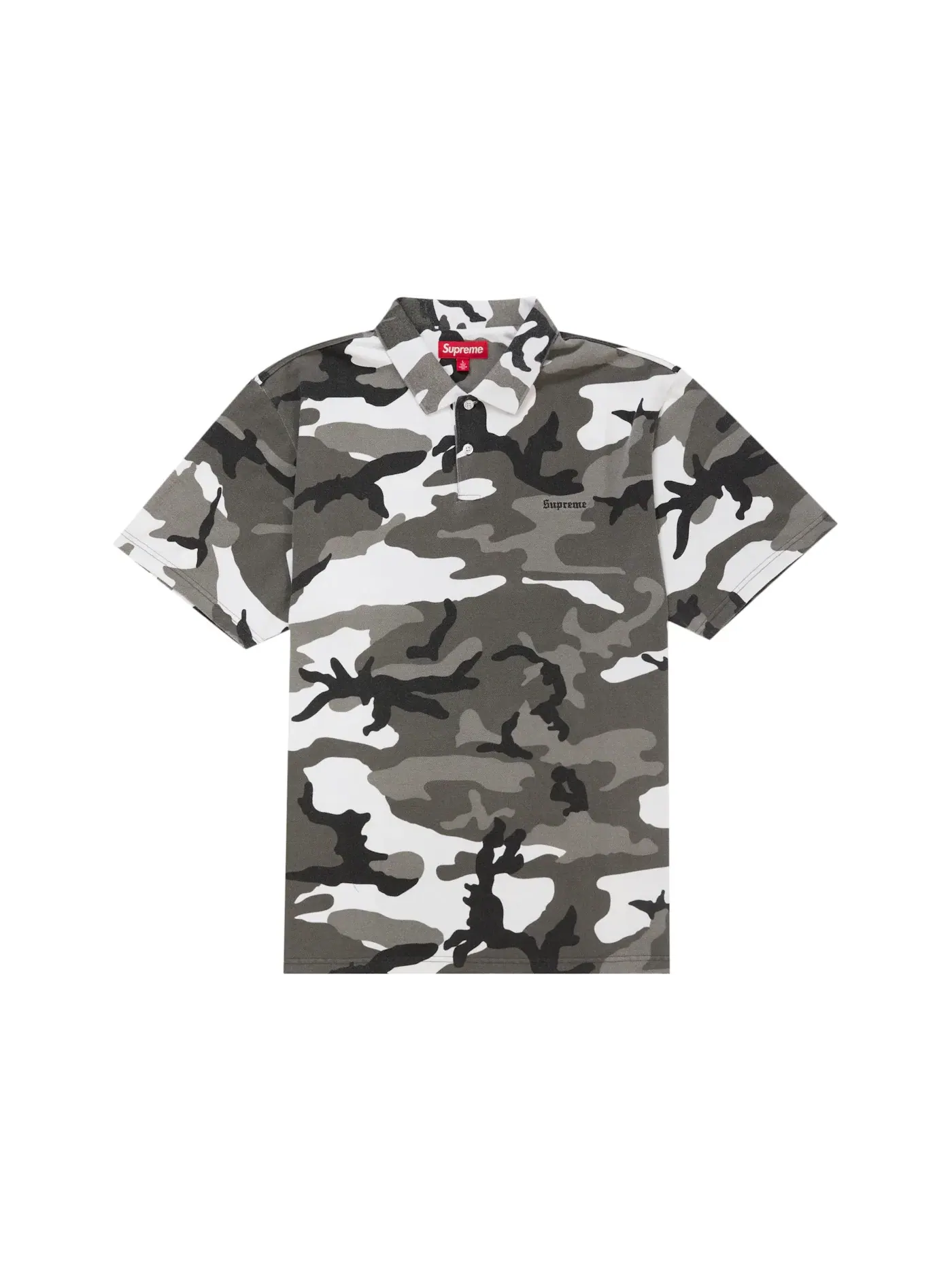 Мужское поло с камуфляжным принтом Supreme Polo — изображение 1 из 1, снежный камуфляж