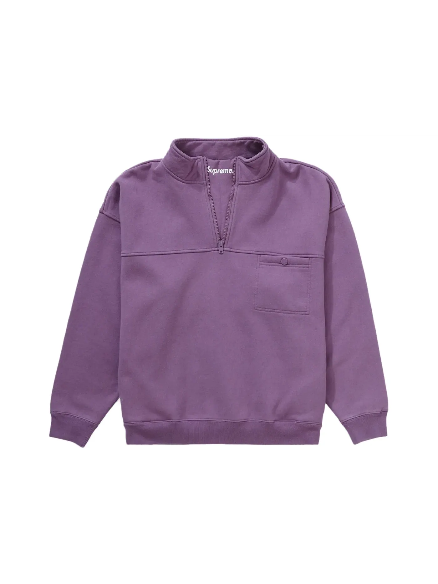 Мужской свитшот с молнией Supreme Washed Half Zip Pullover — изображение 1 из 2, фиолетовый