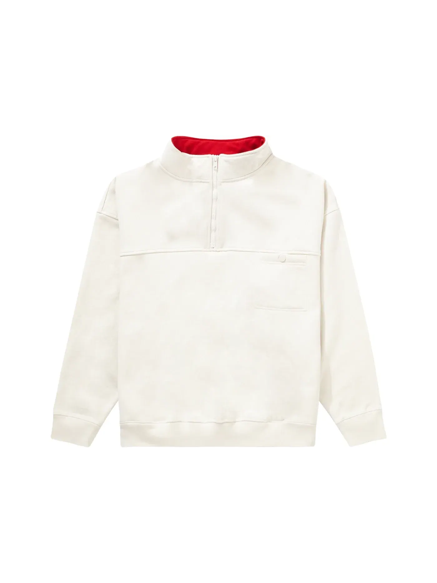 Мужской свитшот с принтом Supreme Washed Half Zip Pullover Stone — изображение 1 из 3, серый