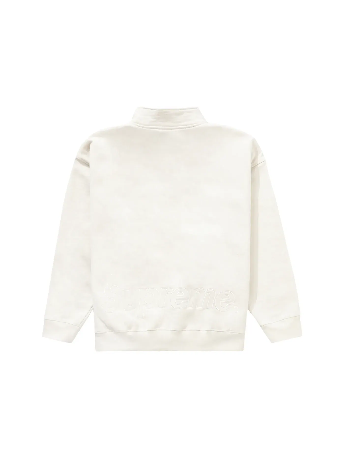 Мужской свитшот с принтом Supreme Washed Half Zip Pullover Stone — изображение 3 из 3, серый