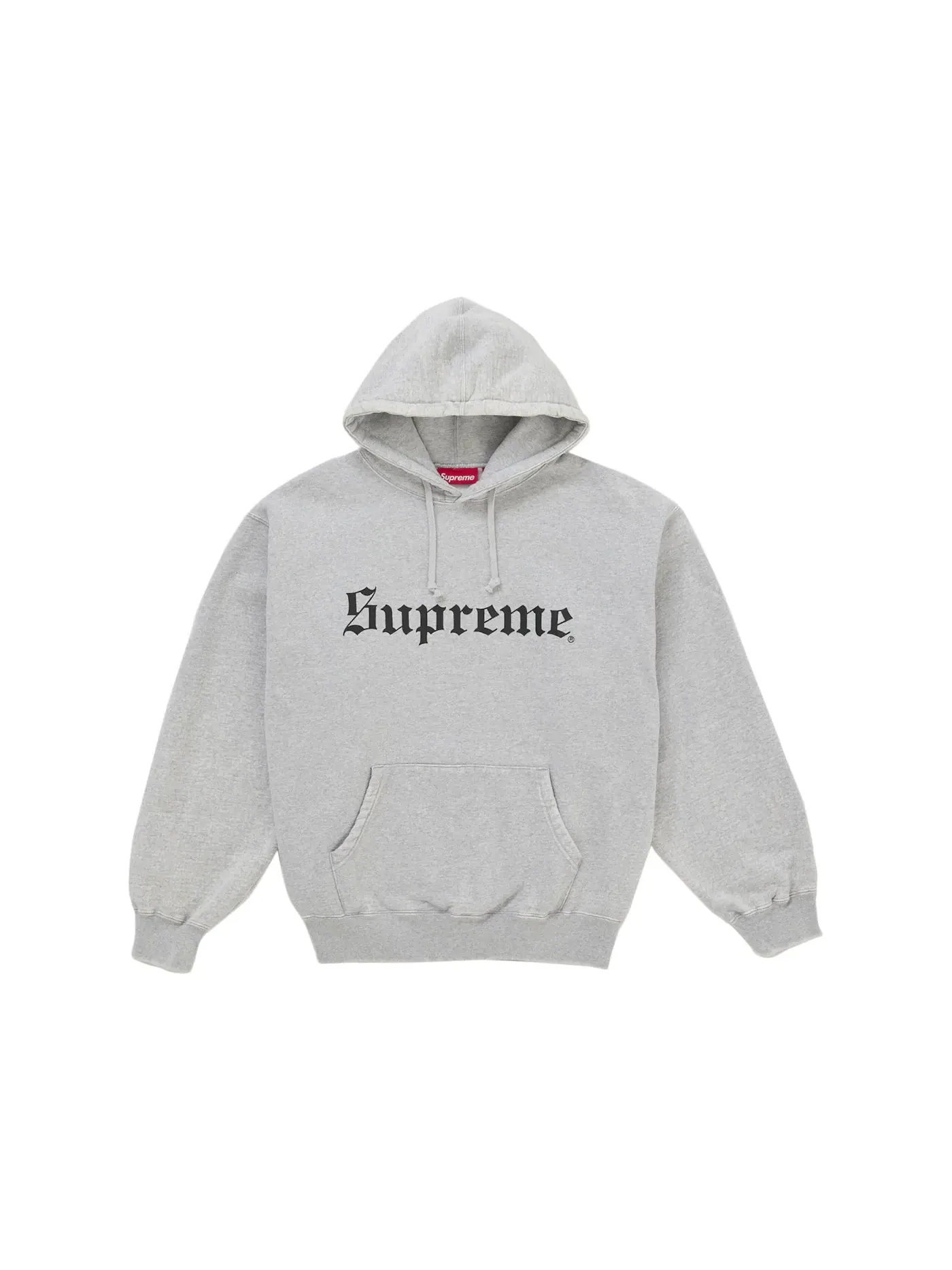Мужская худи с длинным рукавом Washed Old English Supreme — изображение 1 из 1, серый