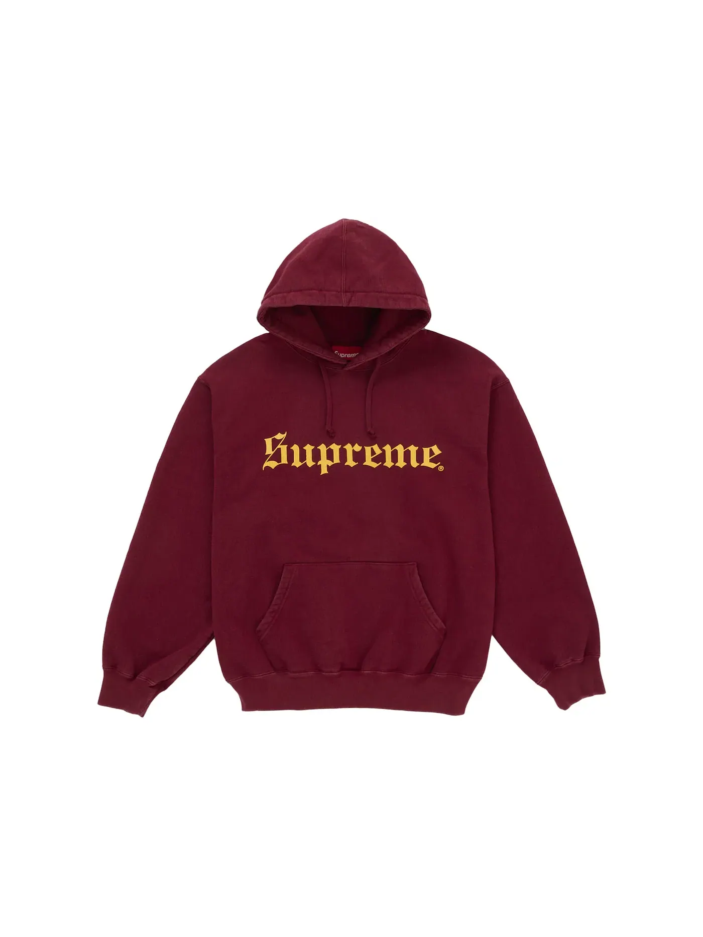 Мужская худи с принтом Washed Old English Supreme — изображение 1 из 1, красный