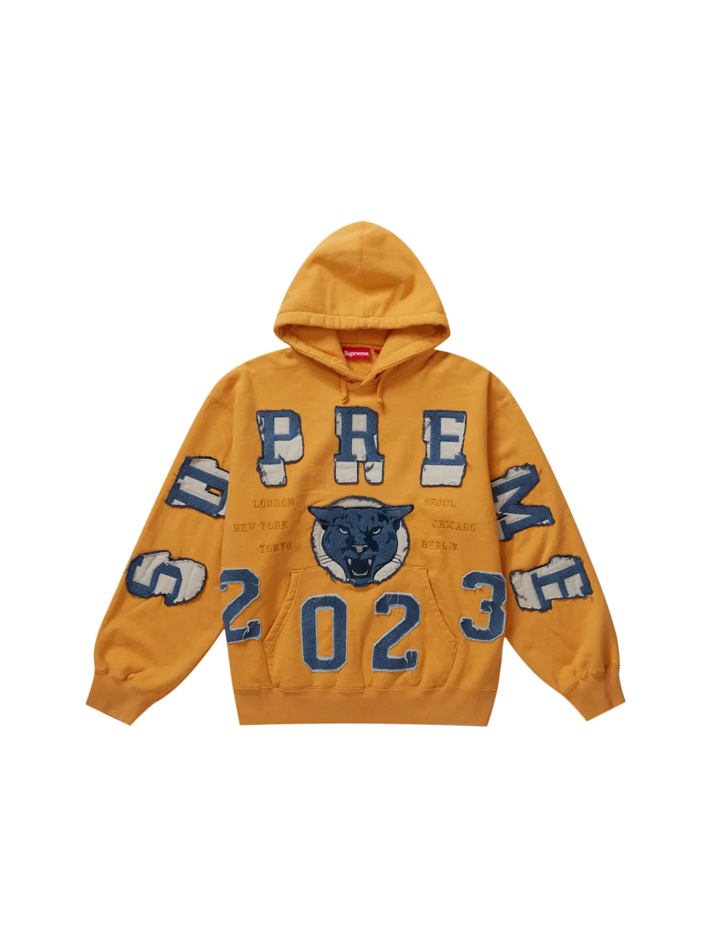 Мужской худи с принтом Washed Panther Supreme — изображение 1 из 1, золотистый