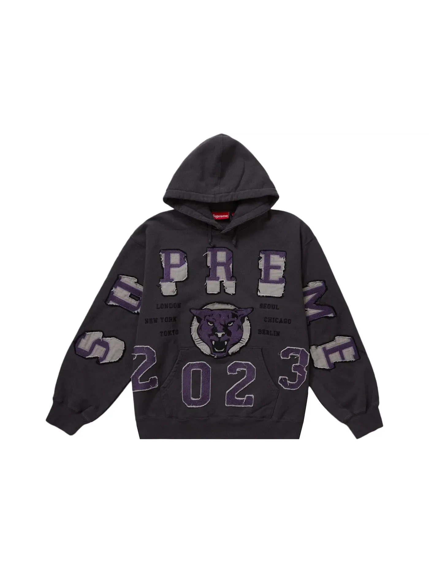 Мужской худи с принтом Supreme Sweatshirt — изображение 1 из 1, черный