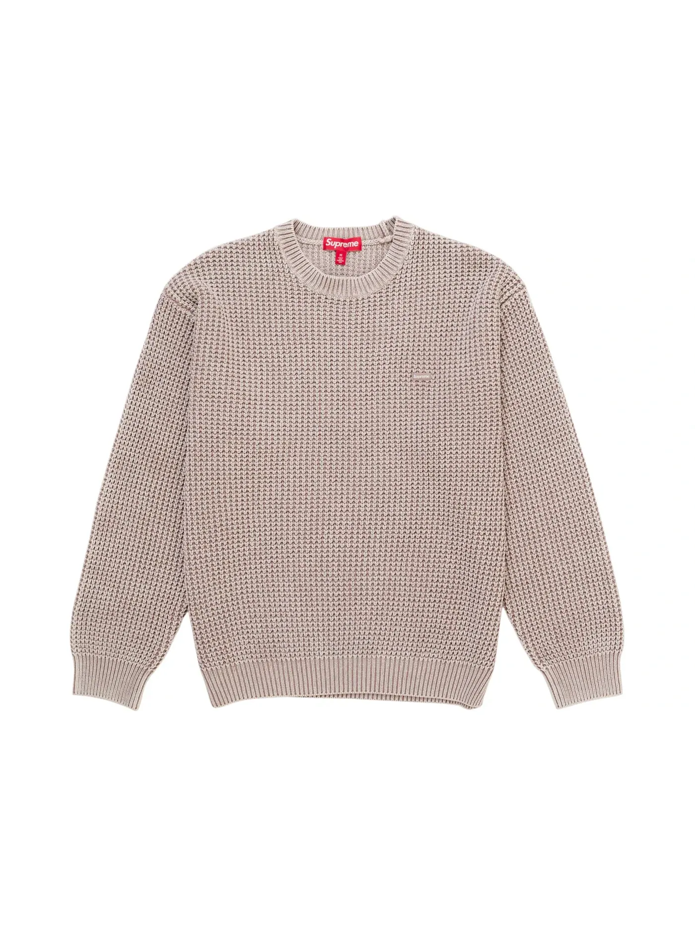 Мужской свитер с вафельным переплетением Supreme Washed Small Box Waffle Sweater — изображение 1 из 1, коричневый