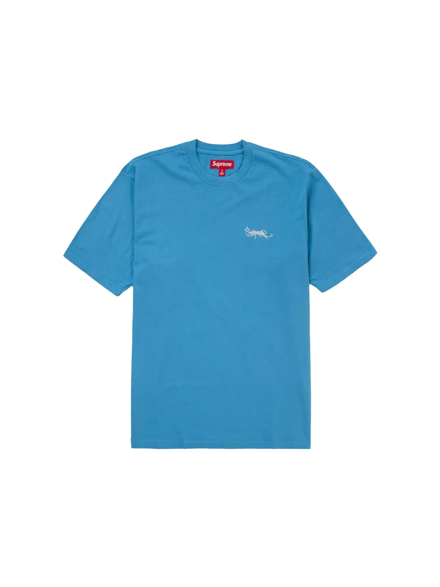 Мужская футболка с принтом Supreme Washed Tag Top, Light Royal — изображение 1 из 1