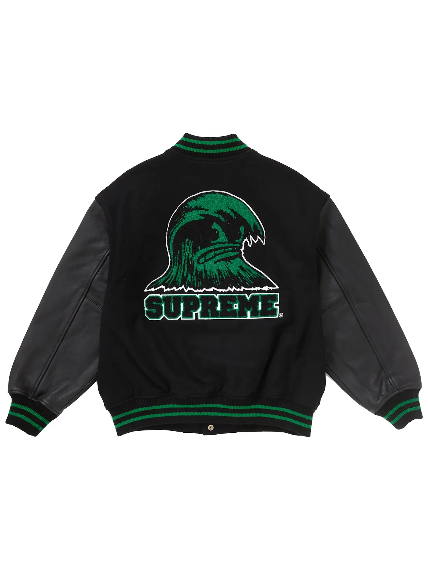 Мужская ветровка Supreme Wave Varsity Jacket Black — изображение 1 из 3