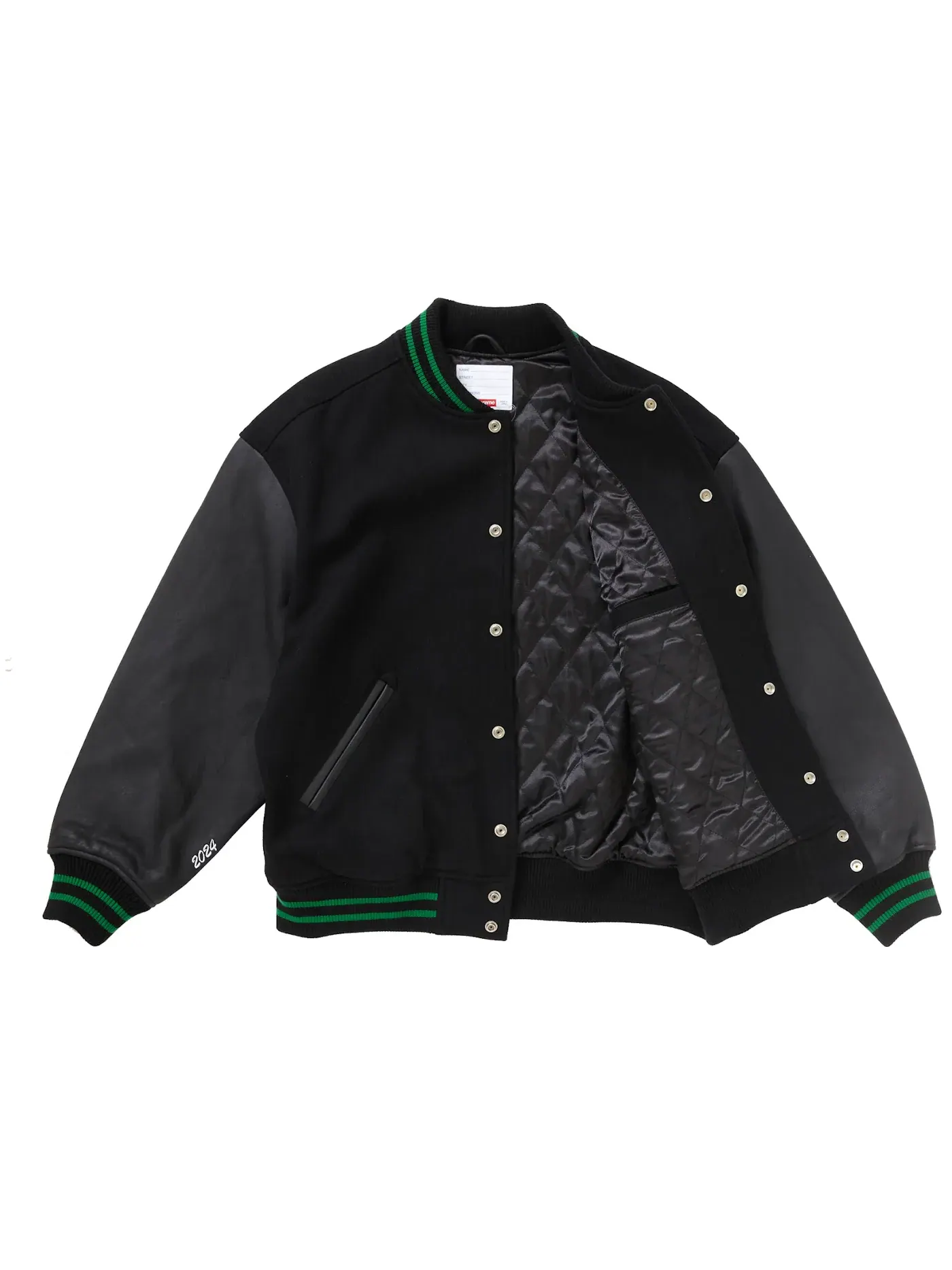Мужская ветровка Supreme Wave Varsity Jacket Black — изображение 2 из 3