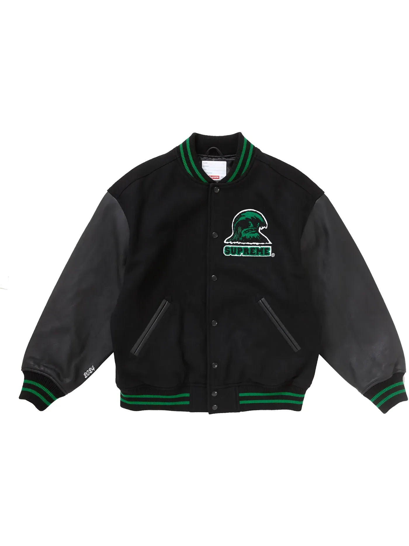 Мужская ветровка Supreme Wave Varsity Jacket Black — изображение 3 из 3