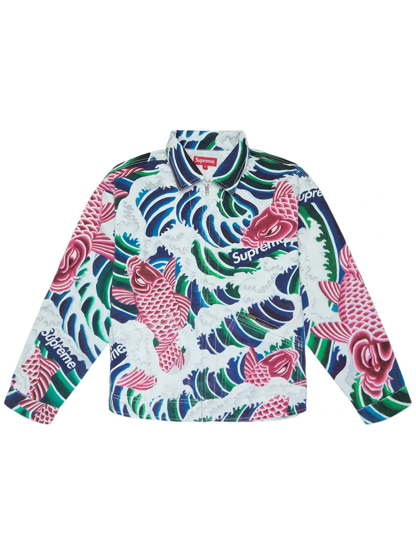 Мужская куртка с принтом Waves Work Jacket Supreme — изображение 1 из 2, мульти