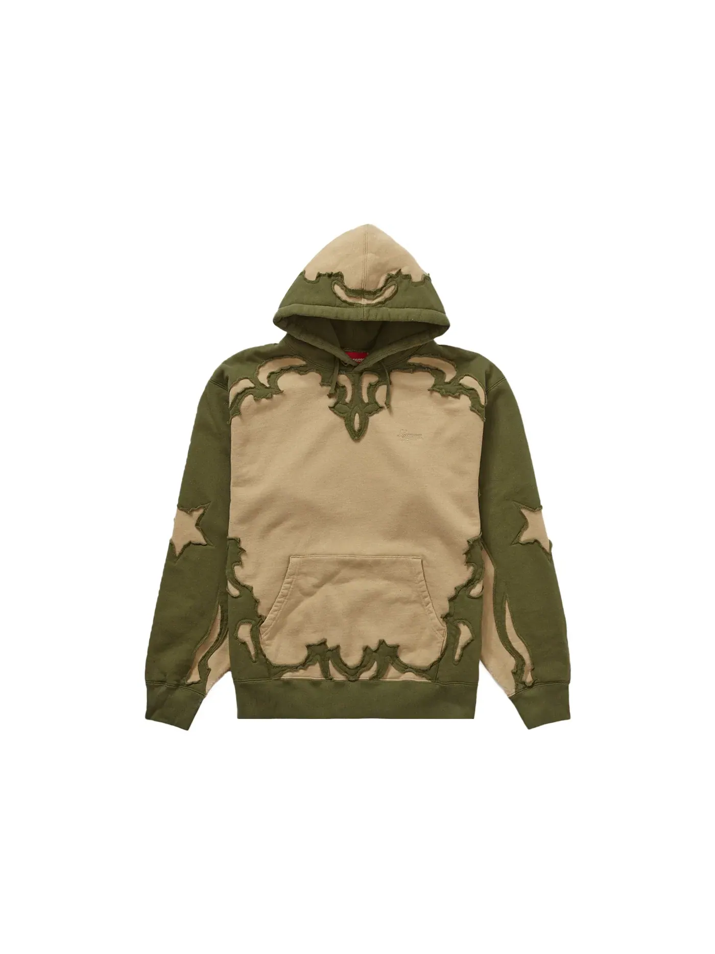 Мужская худи с капюшоном и вырезом Supreme SS23 — изображение 1 из 2, темный бежевый