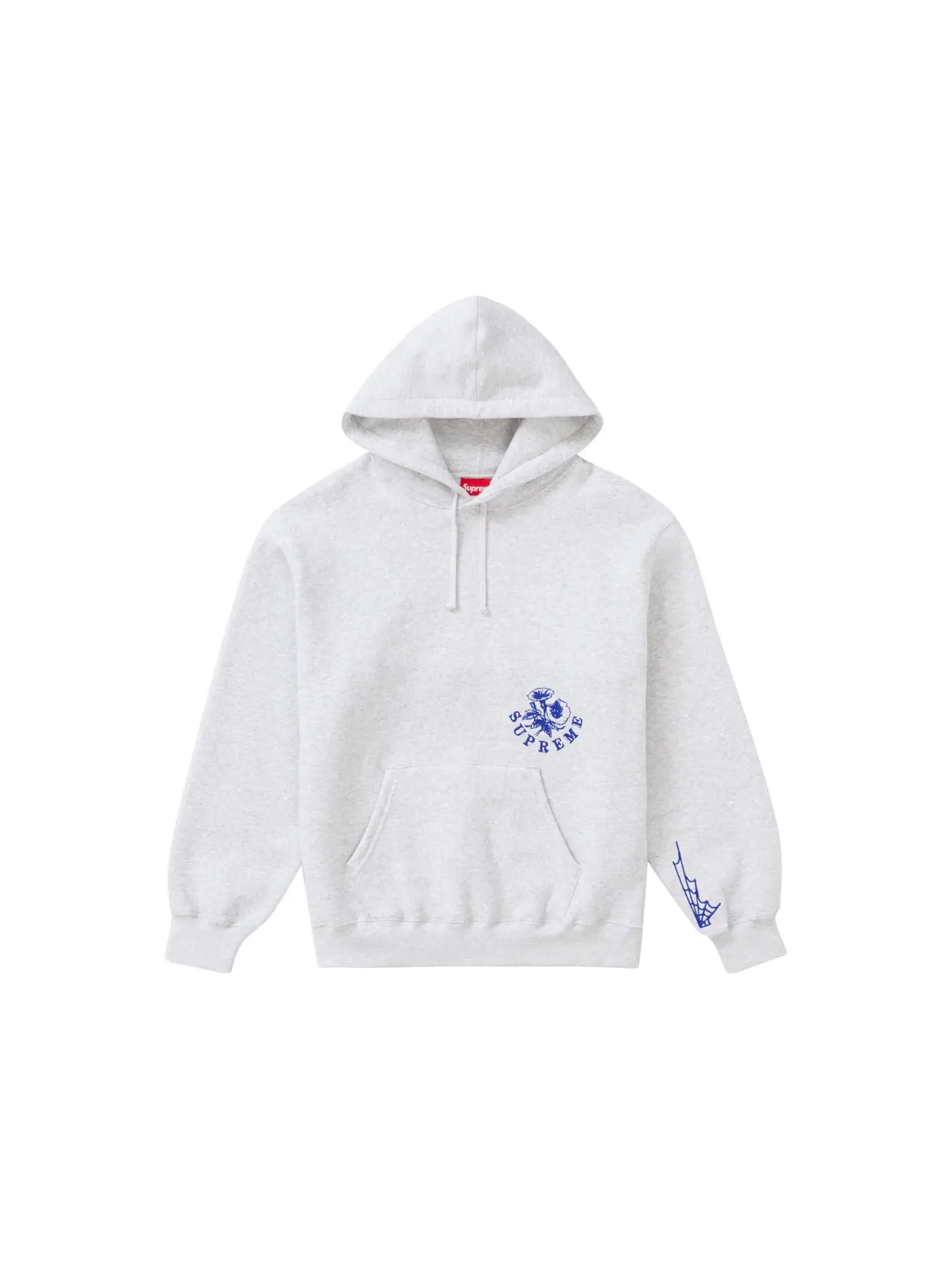Мужская худи с вышивкой Supreme Ash Grey — изображение 2 из 2