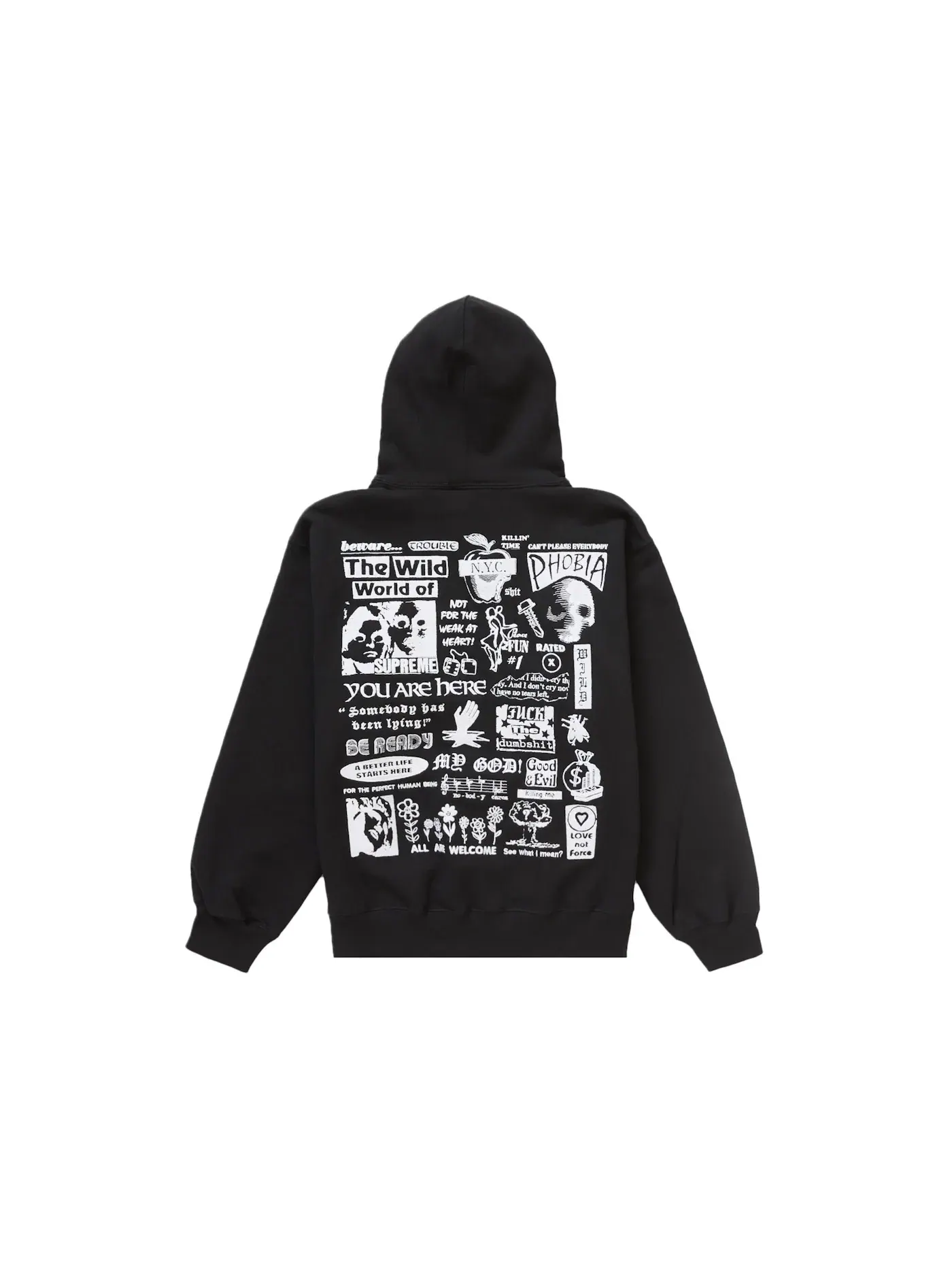 Мужская худи с вышивкой Supreme — изображение 1 из 2, черный