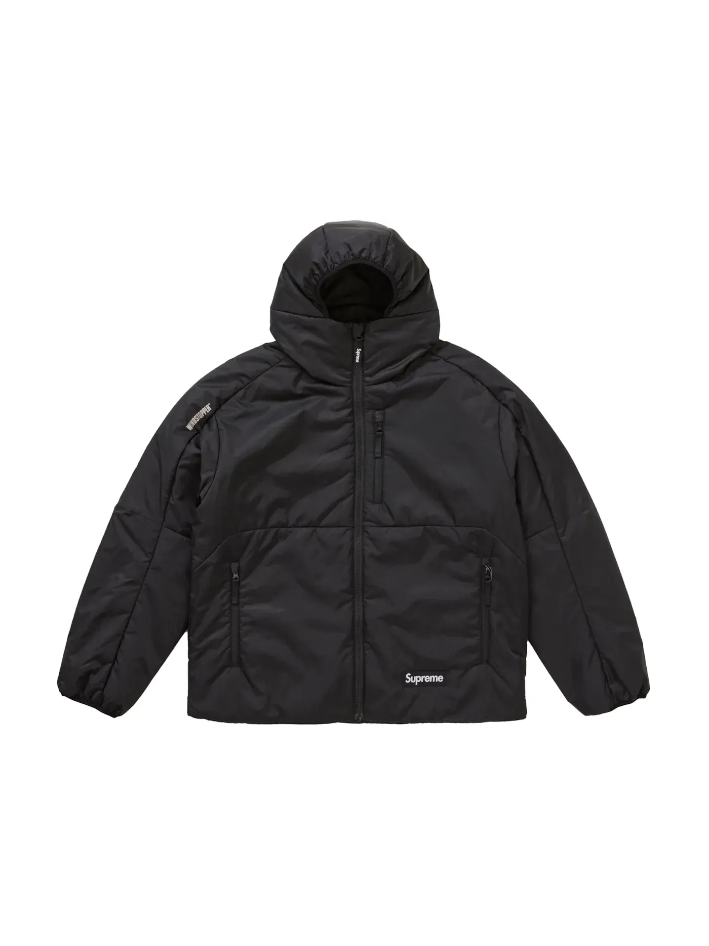 Мужская куртка с капюшоном с принтом Supreme WINDSTOPPER Insulated Hooded Jacket — изображение 1 из 3, черный
