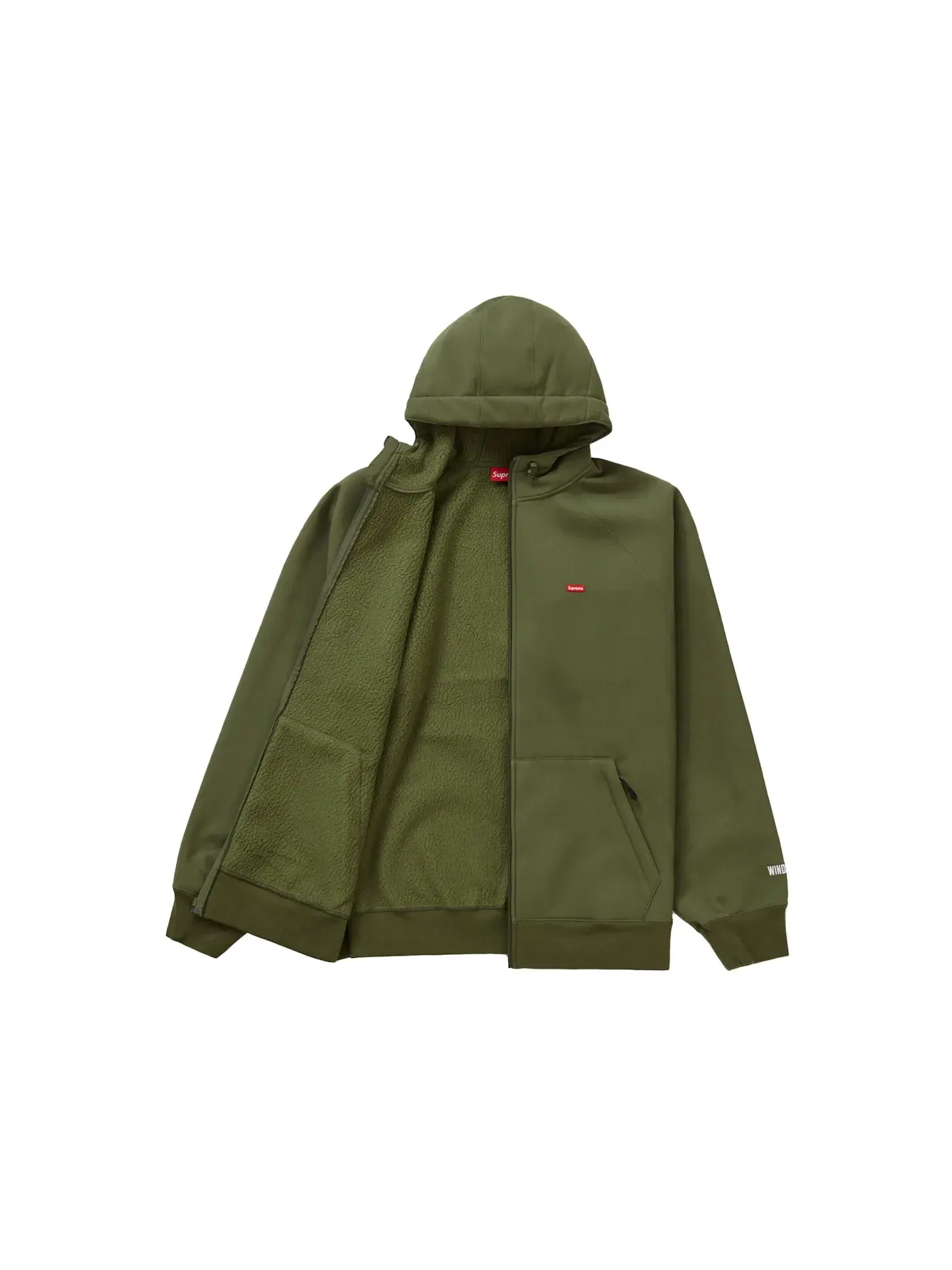 Мужской свитшот с капюшоном на молнии WINDSTOPPER Supreme — изображение 2 из 3, темный оливковый