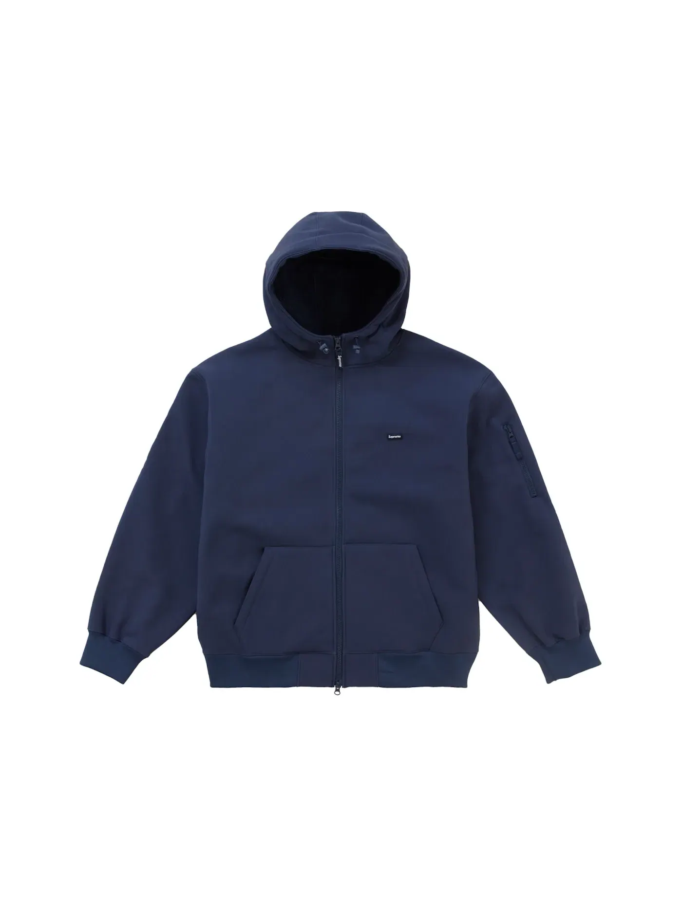 Мужская худи с капюшоном на молнии с ветрозащитой Supreme WINDSTOPPER — изображение 1 из 3, темно-синий