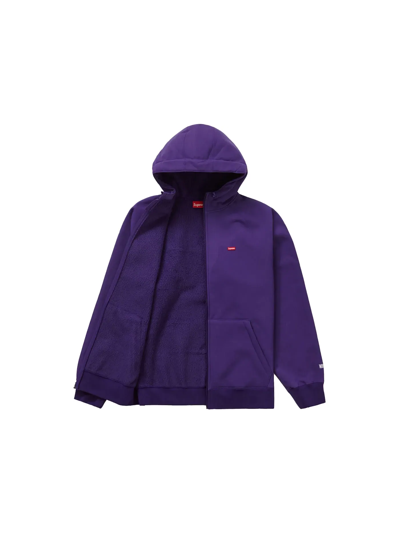 Мужской свитшот с капюшоном на молнии Supreme WINDSTOPPER Zip Up Hooded Sweatshirt (FW22) Dark Purple — изображение 2 из 3