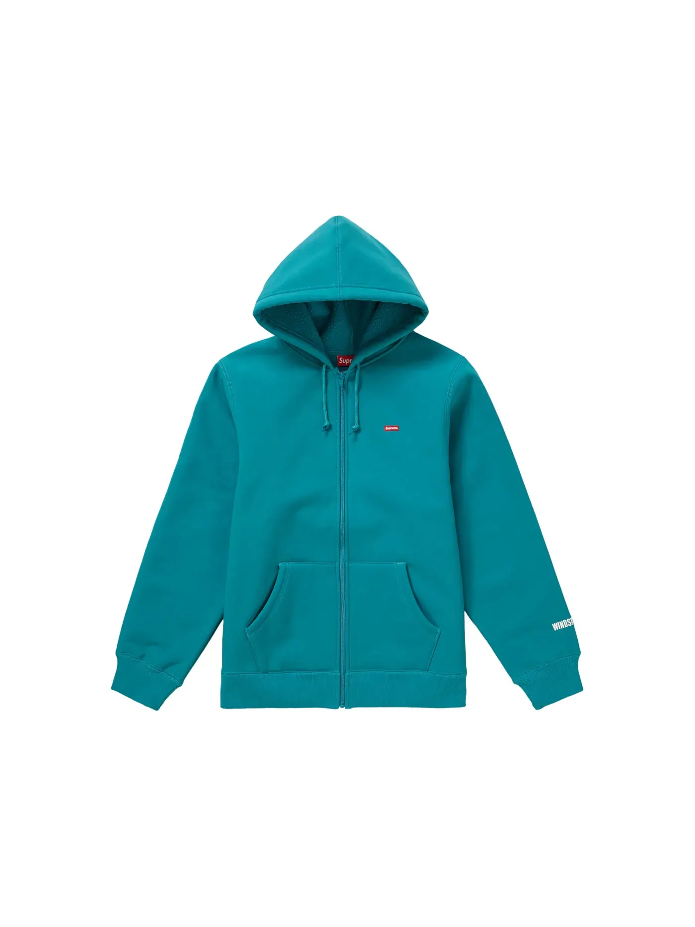 Мужская худи с капюшоном на молнии Supreme WINDSTOPPER Hooded Sweatshirt (FW19) — изображение 1 из 1, бирюзовый