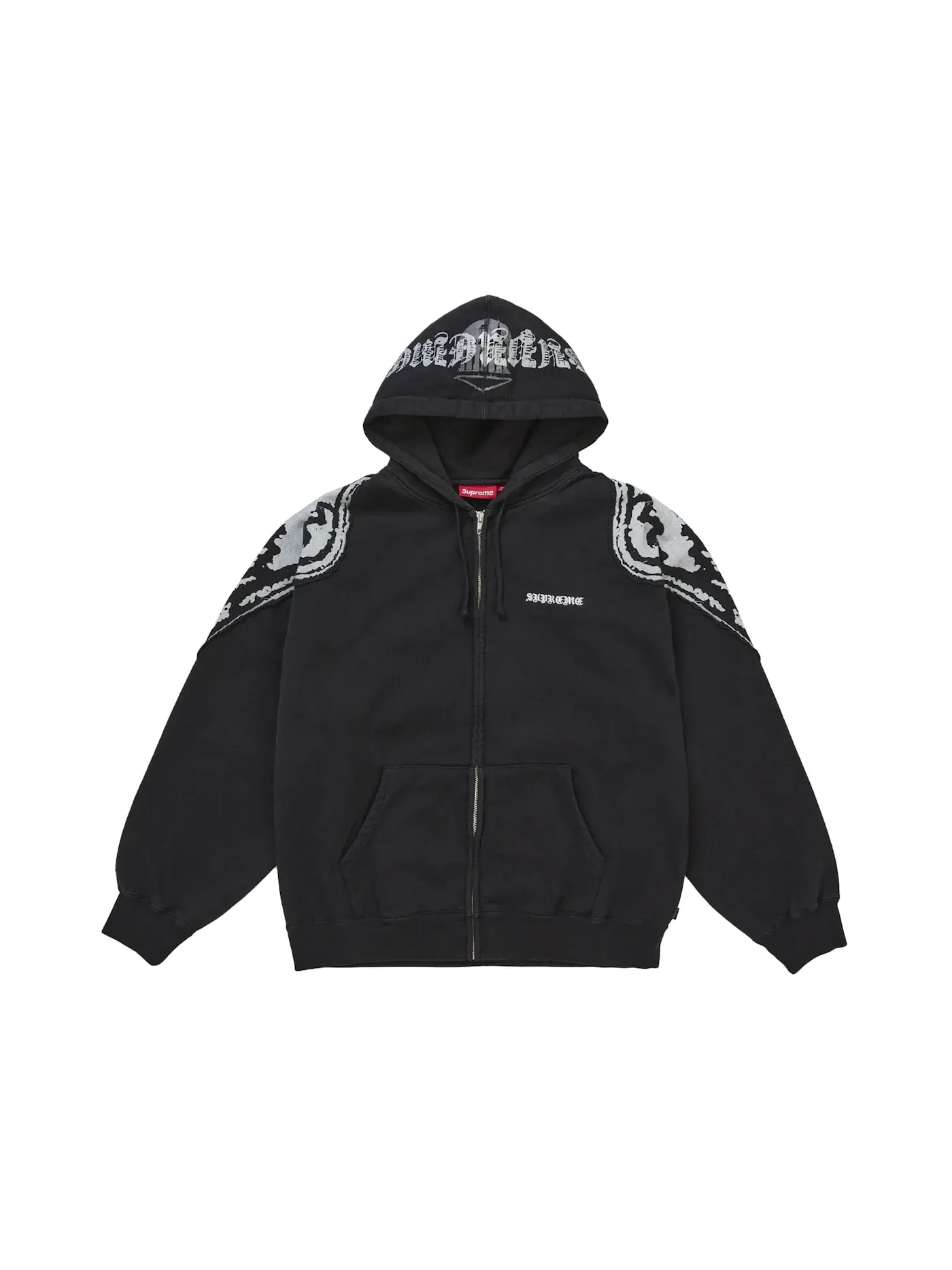 Мужская худи на молнии с капюшоном Supreme Sweatshirt (FW25) — изображение 1 из 1, черный