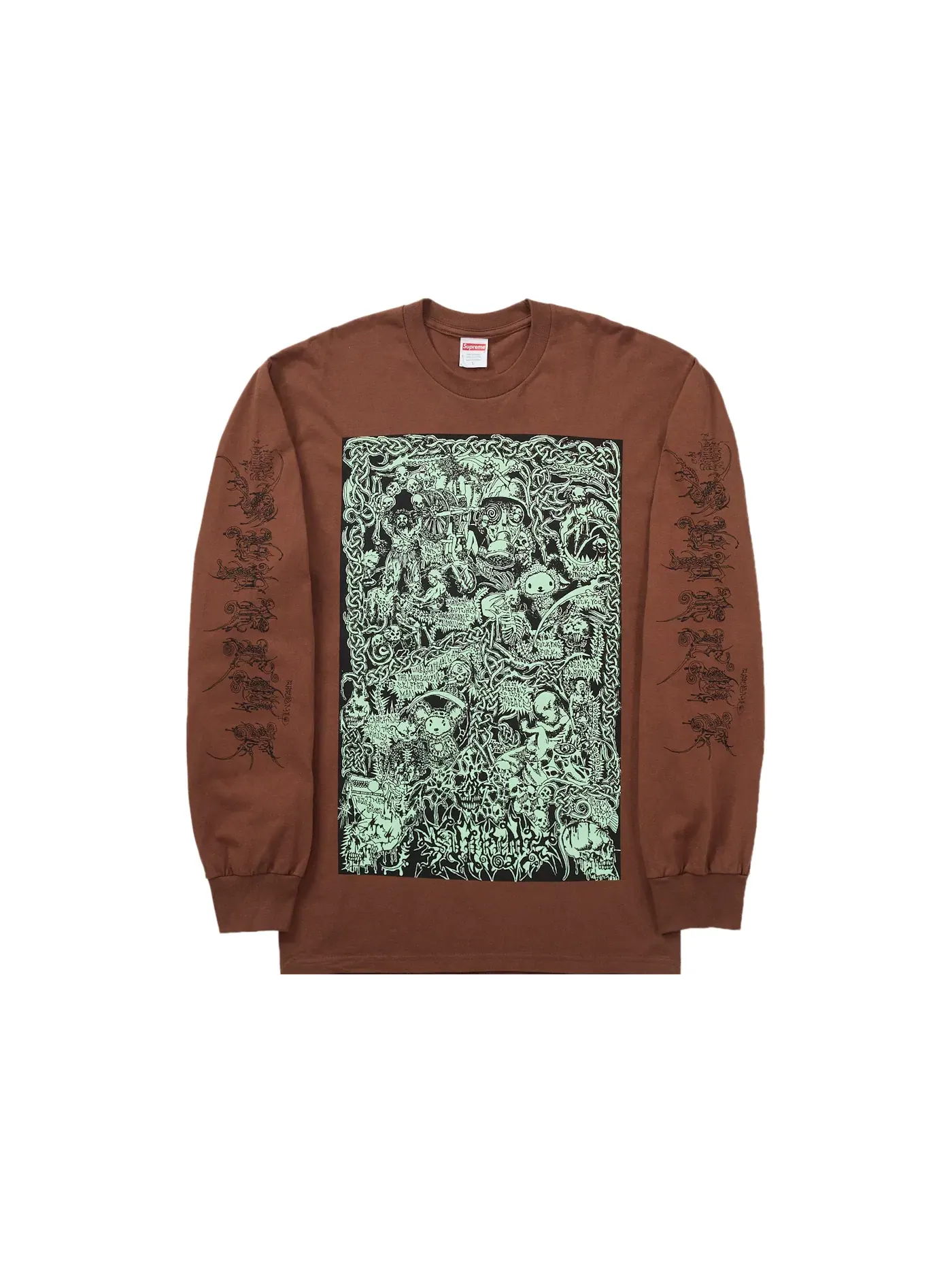 Мужская футболка с длинным рукавом с принтом Tee Supreme — изображение 1 из 2, коричневый