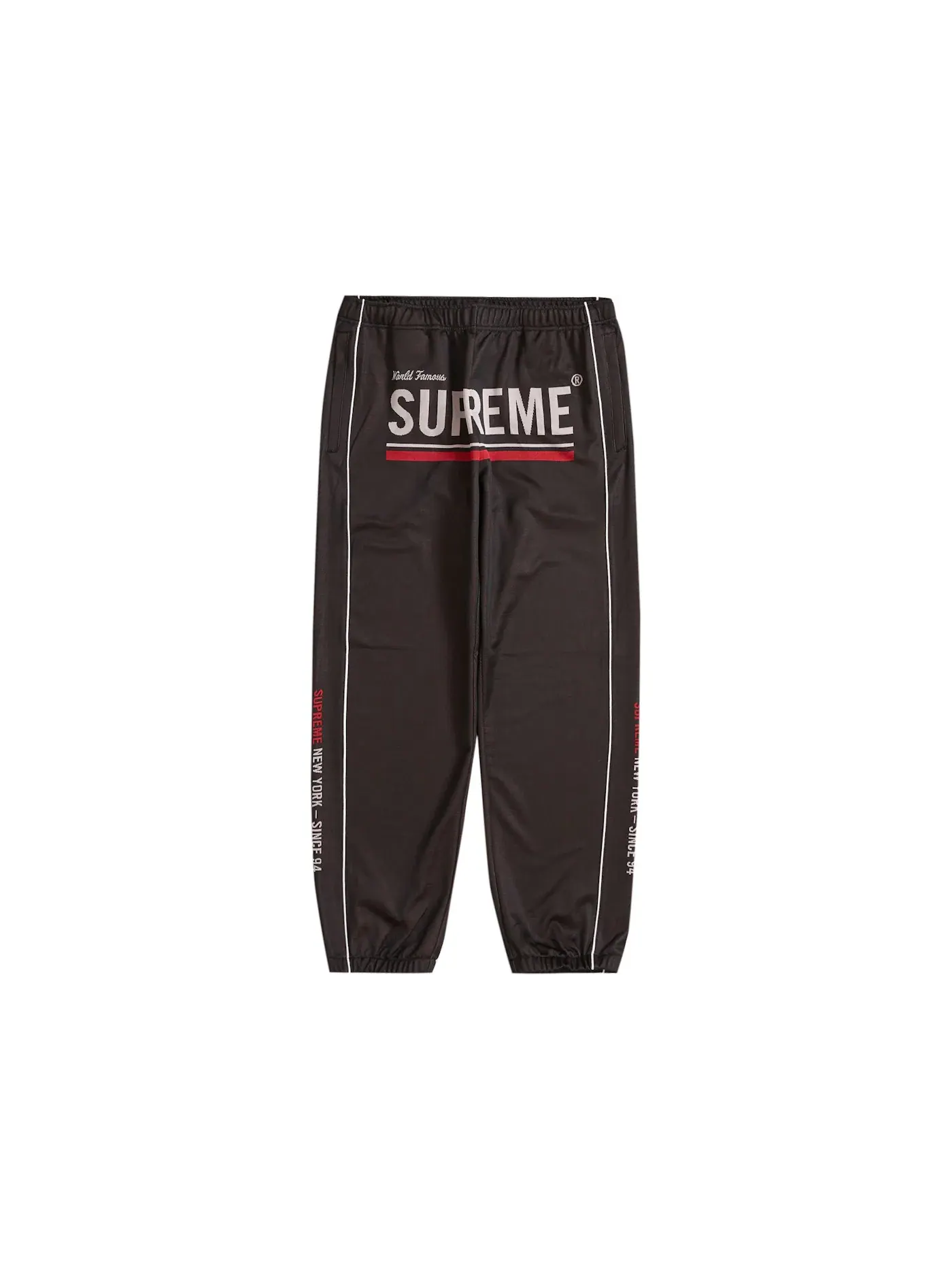 Мужские спортивные штаны с принтом World Famous Supreme — изображение 1 из 2, черный
