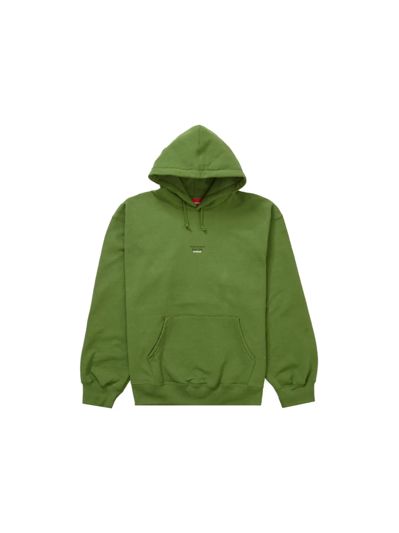 Мужской худи с капюшоном хлопковый Supreme World Famous — изображение 1 из 1, зеленый