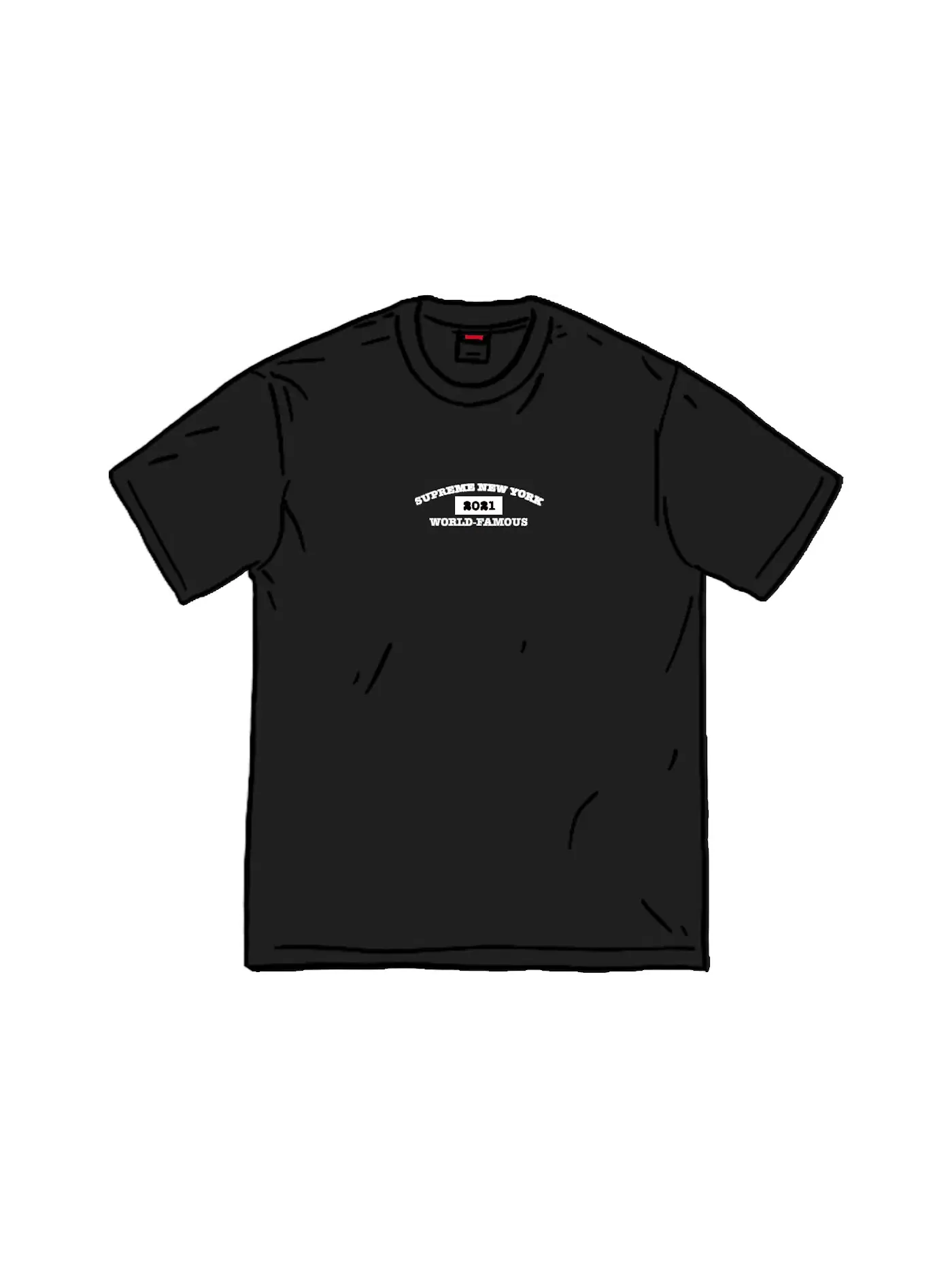 Мужская футболка с принтом Supreme World Famous Top — изображение 1 из 1, черный