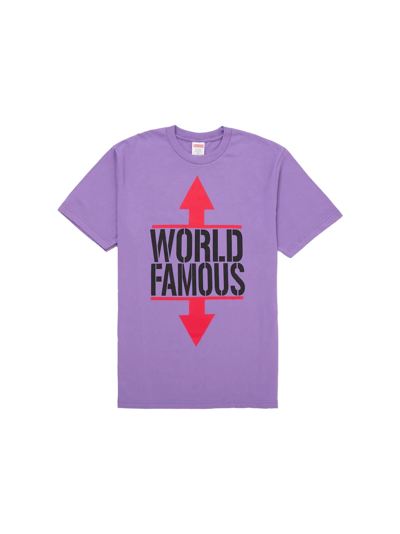 Мужская футболка с принтом Supreme World Famous Tee — изображение 1 из 2, фиолетовый