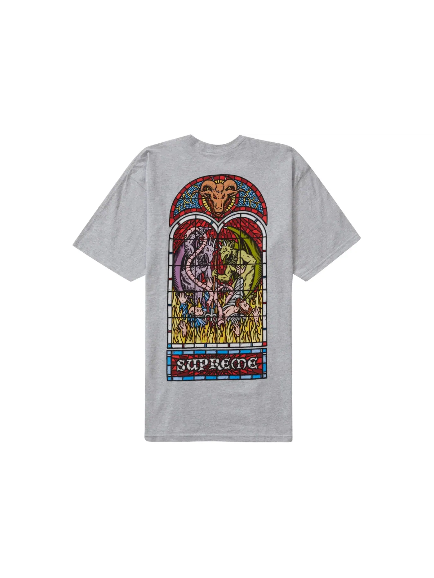 Мужская футболка с принтом Supreme Tee — изображение 1 из 2, серый