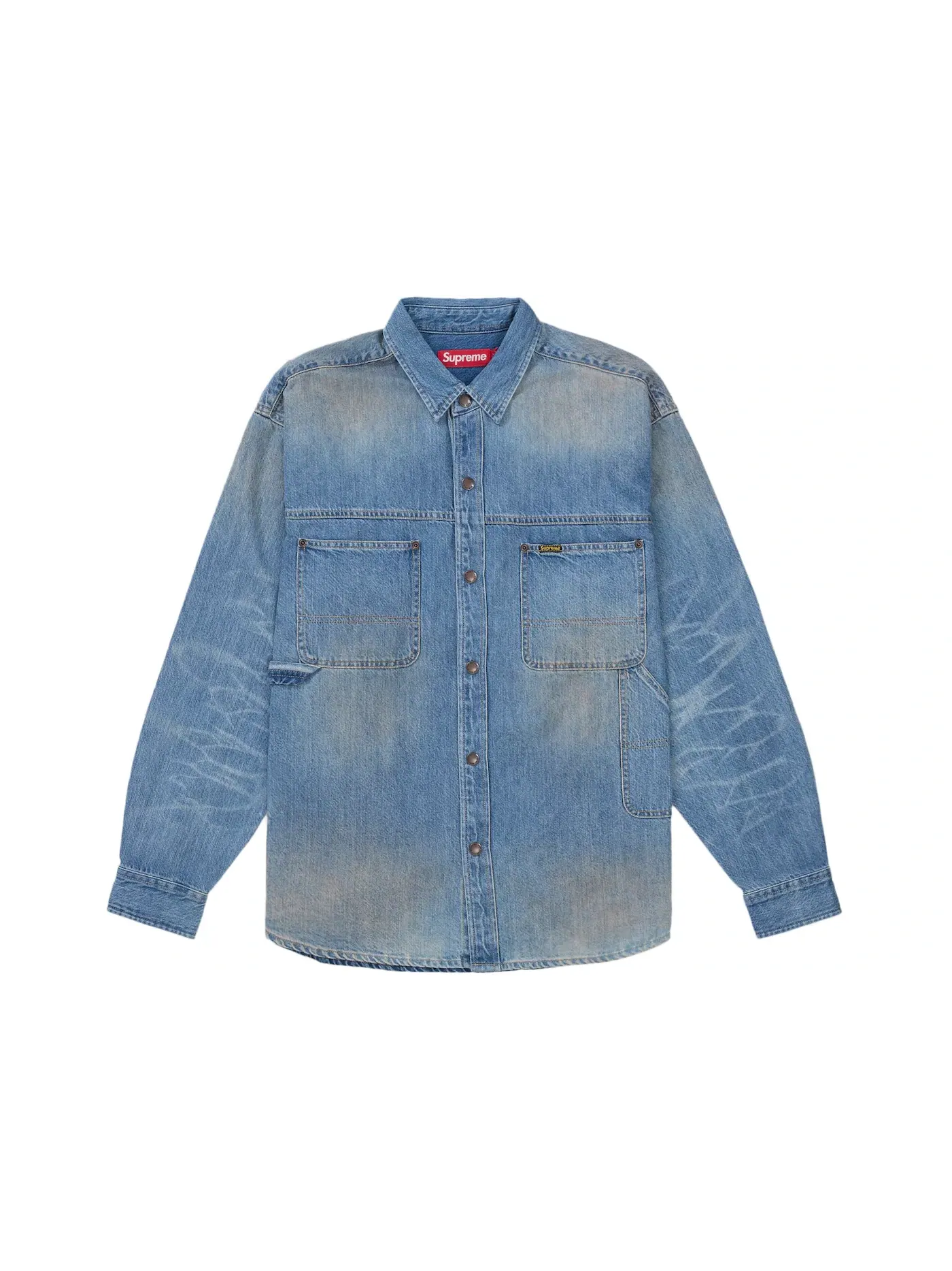Мужская рубашка с длинным рукавом Worn Snap Painter Shirt Supreme — изображение 1 из 1, джинсовый синий