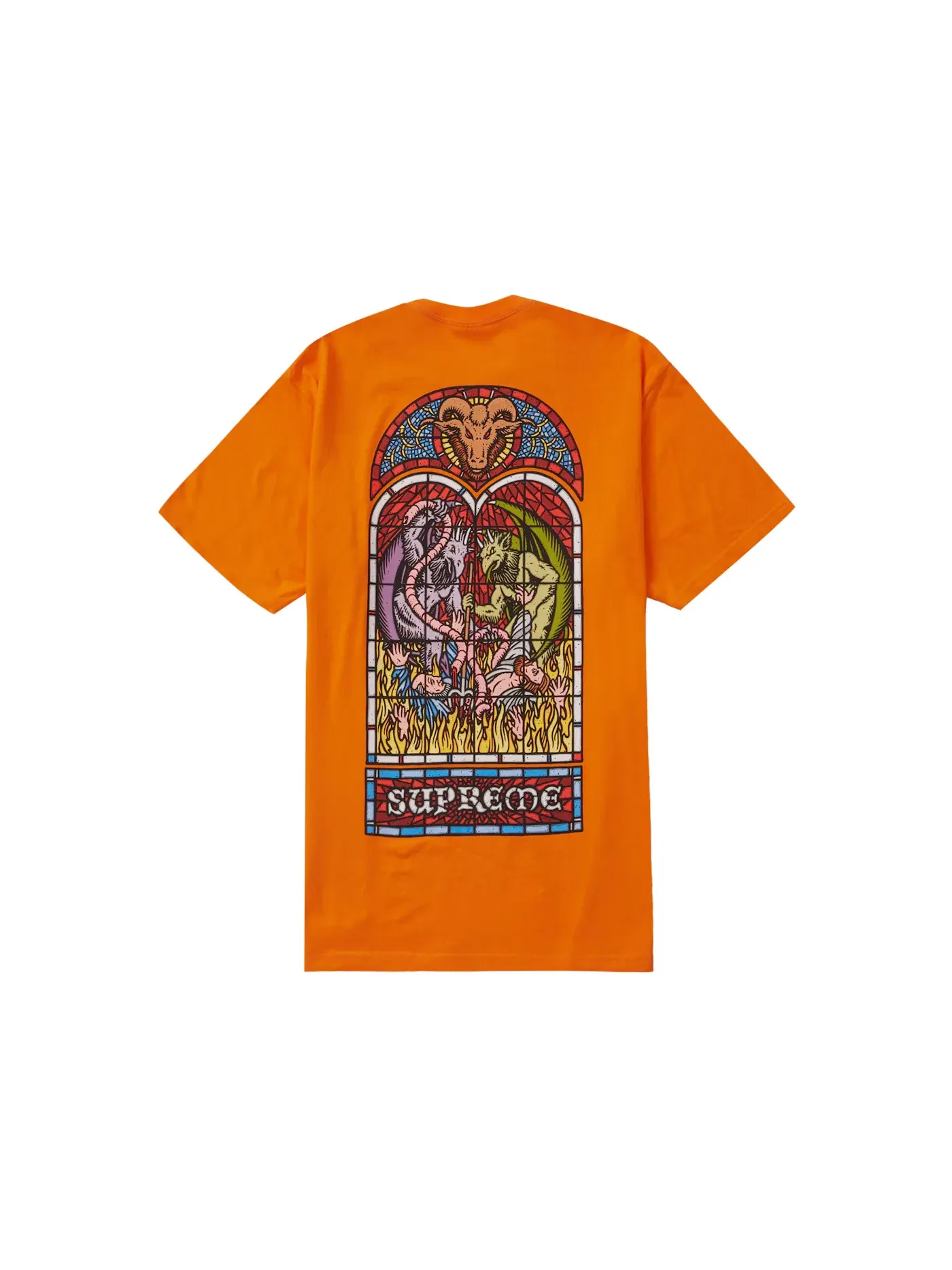 Мужская футболка с принтом Supreme Tee — изображение 1 из 2, оранжевый