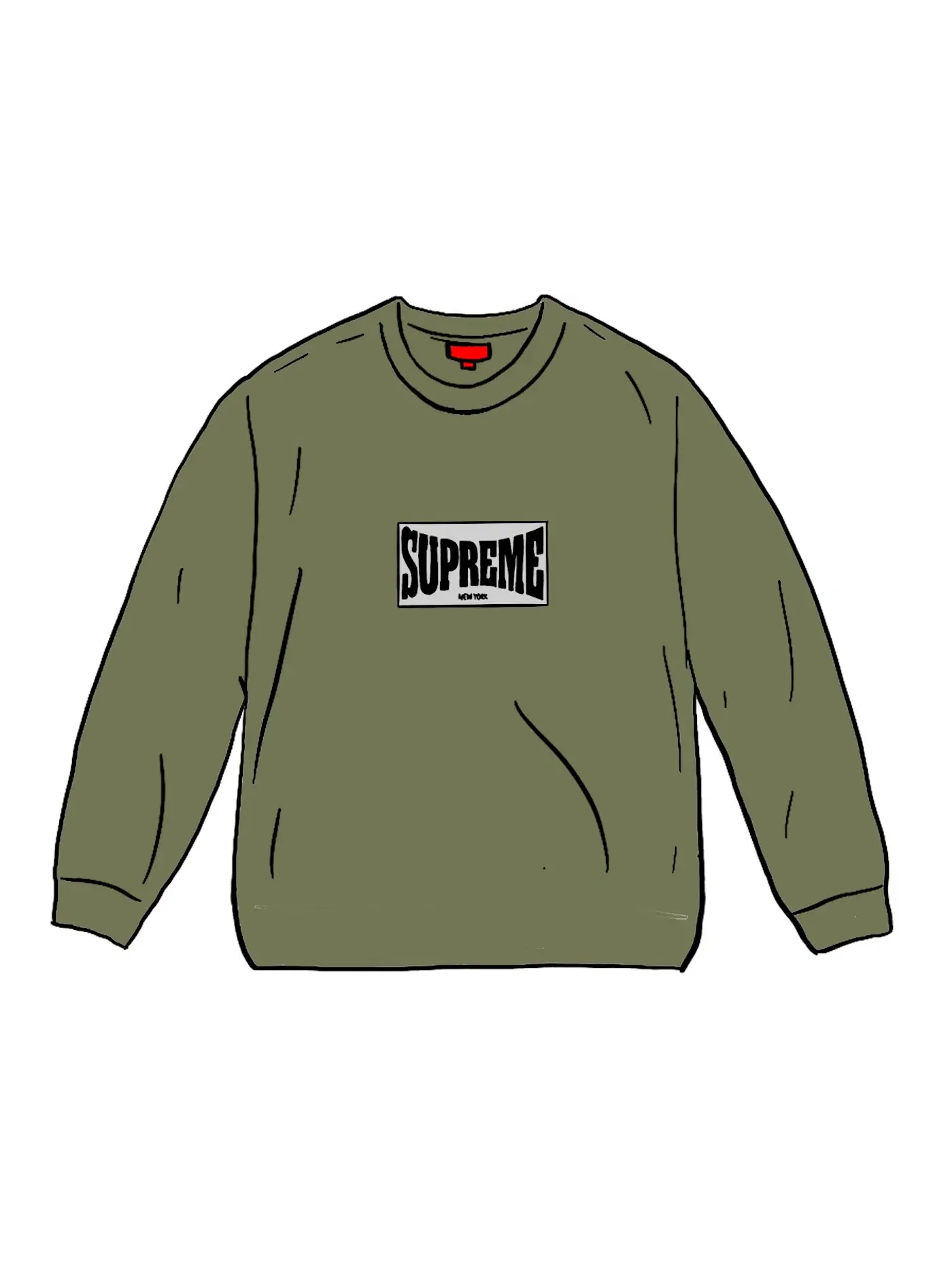 Мужская футболка с длинным рукавом Supreme L/S Top — изображение 1 из 1, оливковый