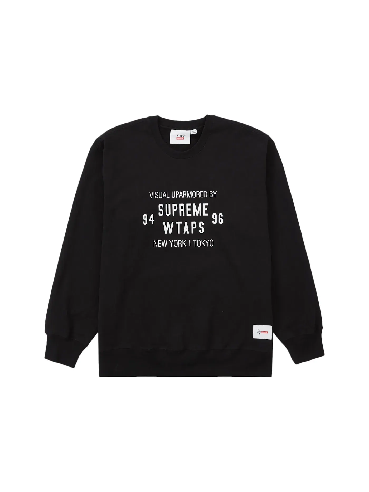 Мужской свитшот с принтом Supreme WTAPS — изображение 1 из 1, черный