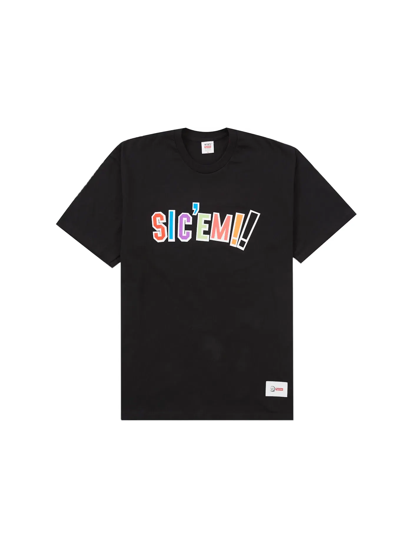 Мужская футболка с принтом Supreme WTAPS Sic'em! Tee — изображение 1 из 2, черный