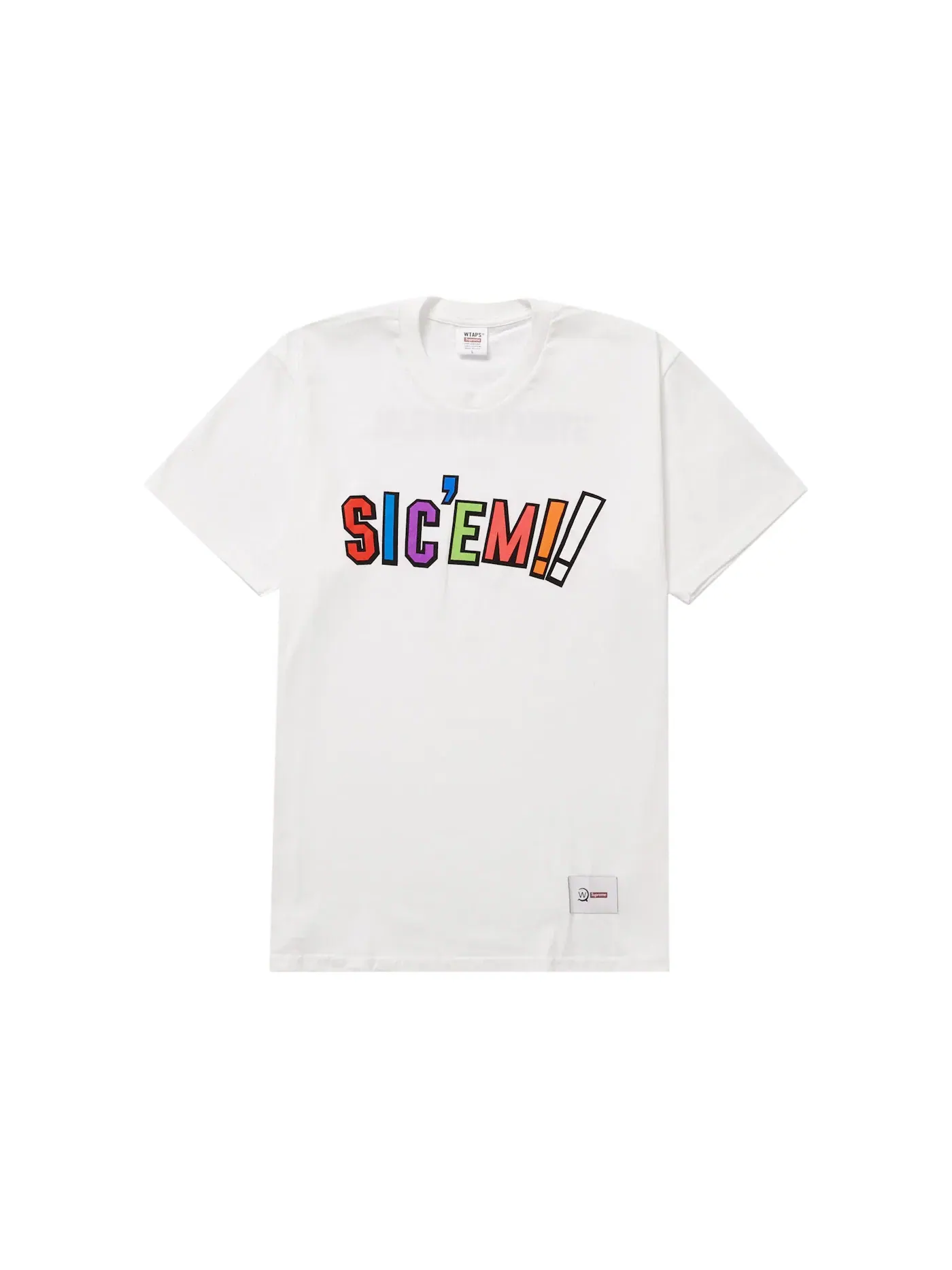 Мужская футболка с принтом Supreme WTAPS Sic'em! Tee — изображение 1 из 2, белый