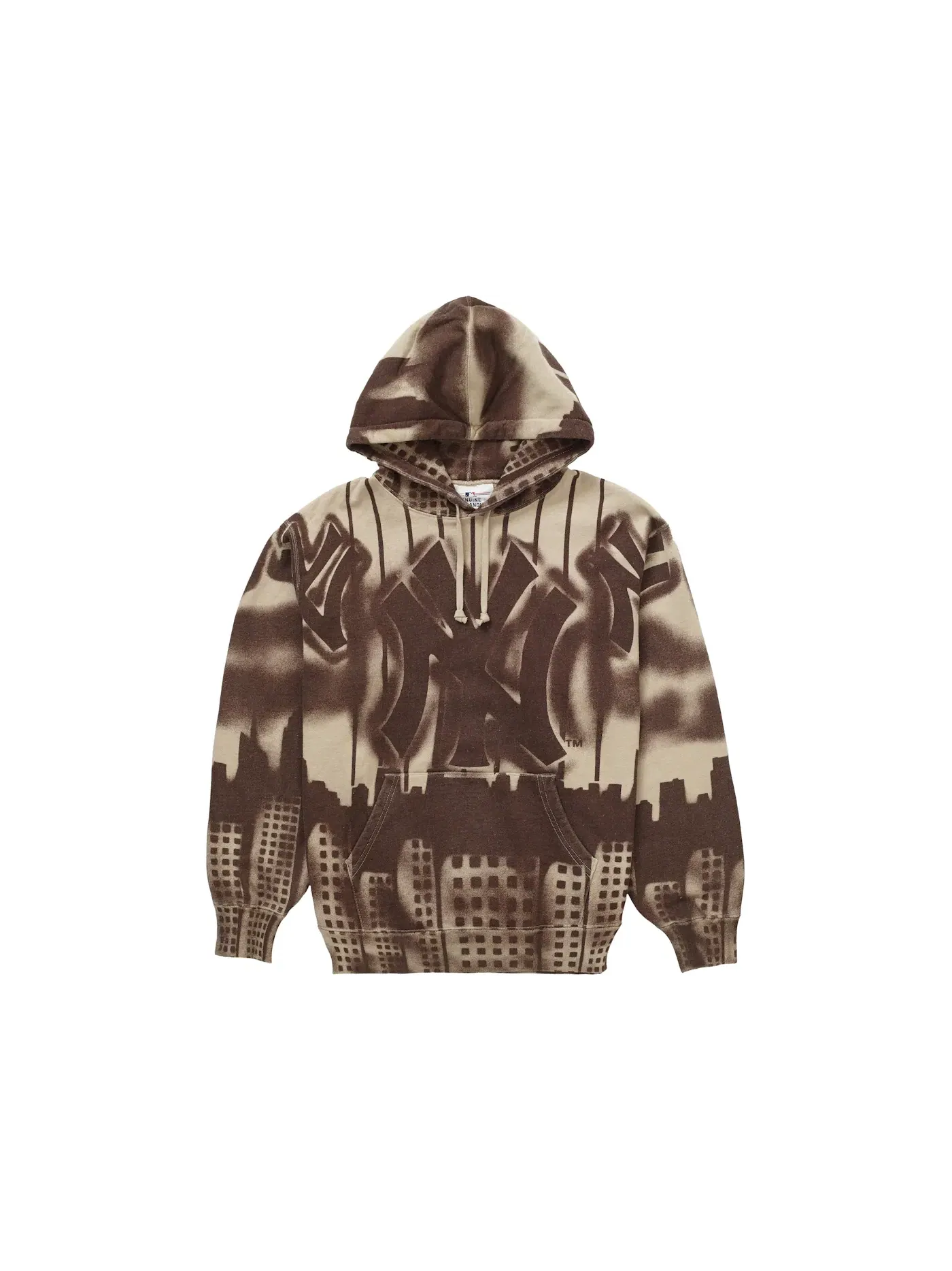 Мужская худи с принтом Supreme x New York Yankees Airbrush Sweatshirt — изображение 1 из 2, глина