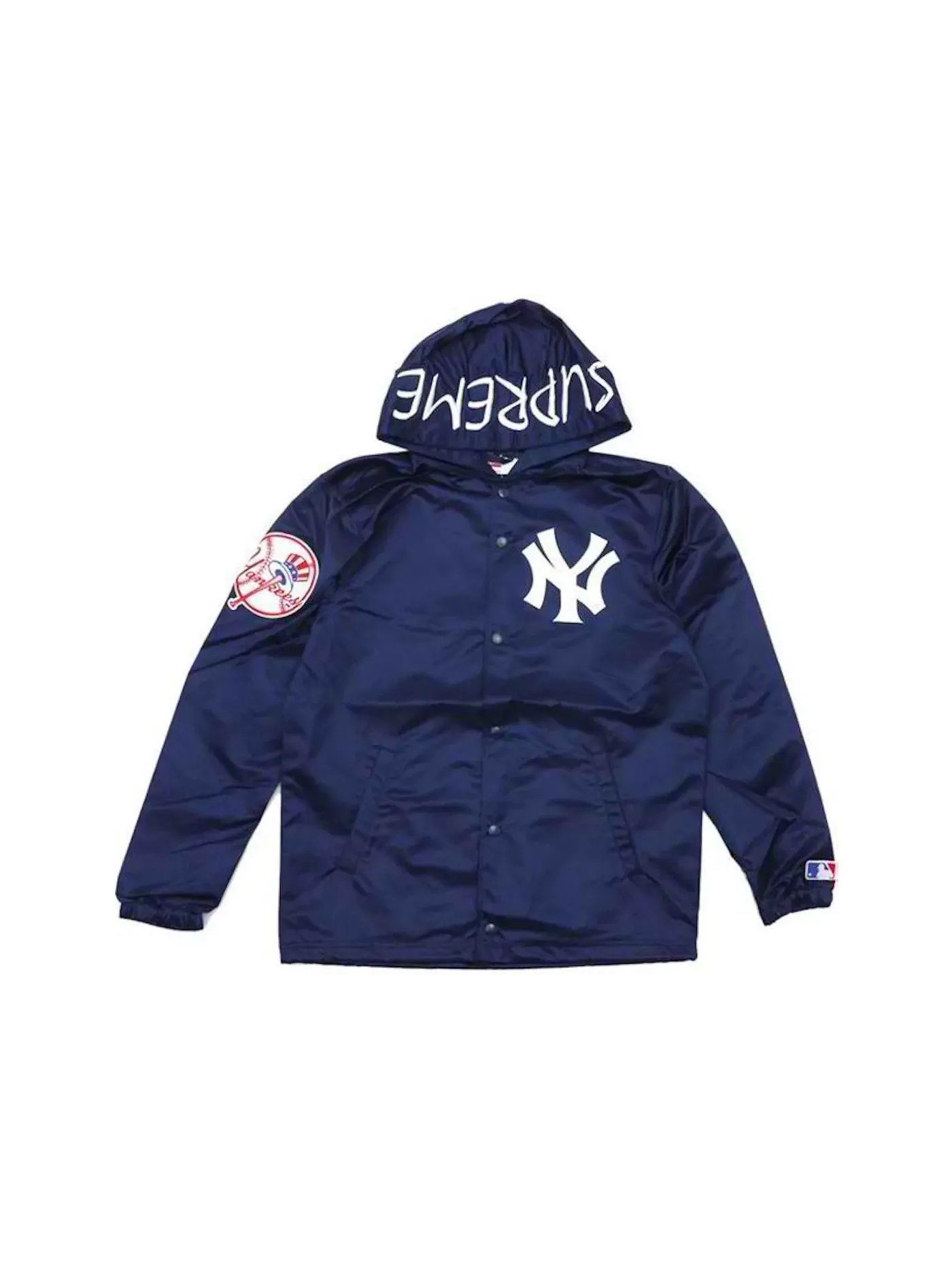 Мужская куртка с капюшоном из сатина Jacket Supreme — изображение 1 из 1, темно-синий