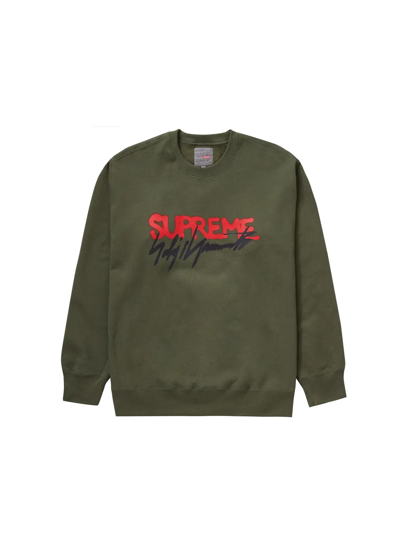 Мужской свитшот с принтом Supreme Yohji Yamamoto — изображение 1 из 1, оливковый