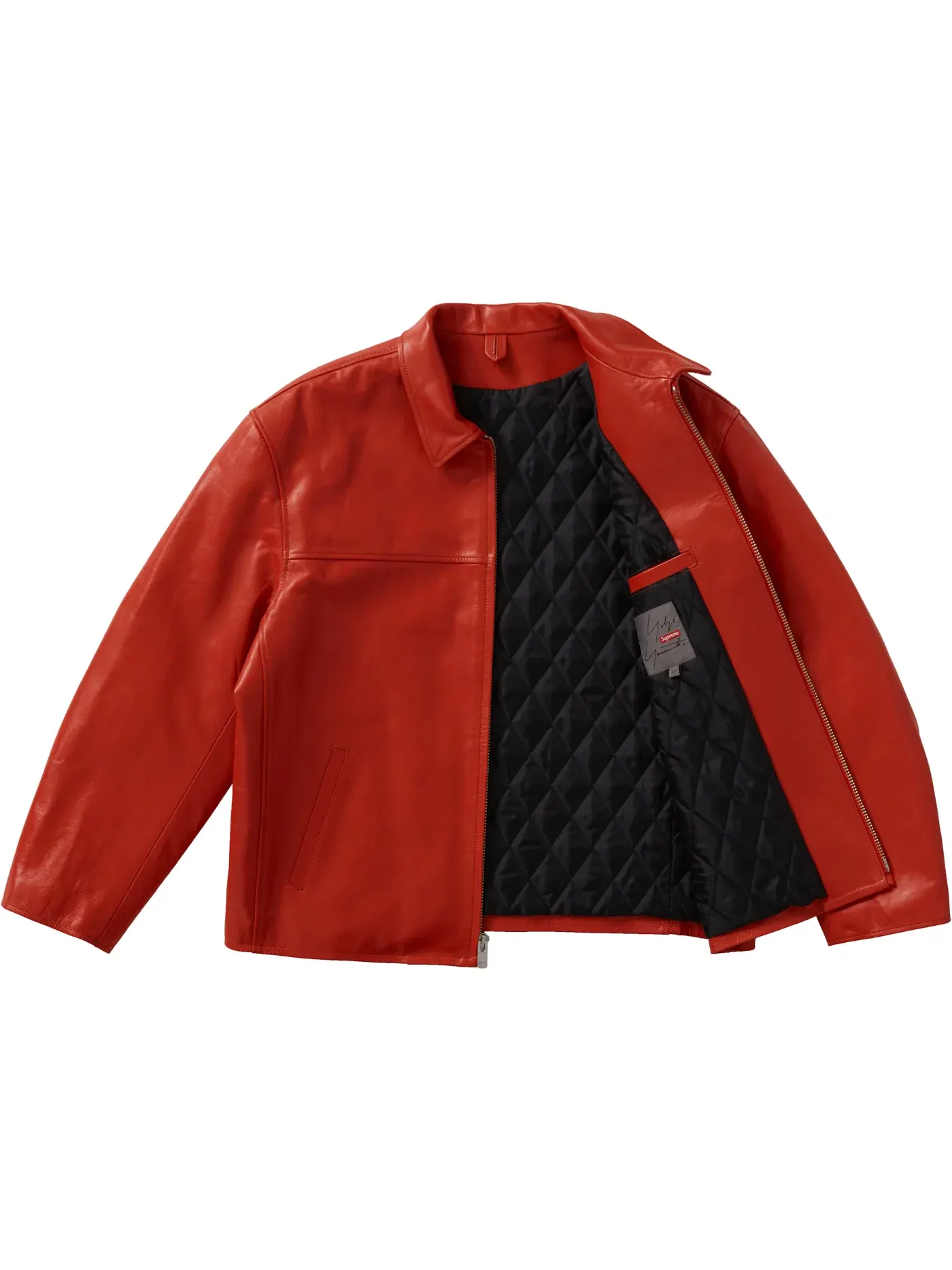Мужская кожаная рабочая куртка Leather Work Jacket Supreme — изображение 2 из 3, оранжевый