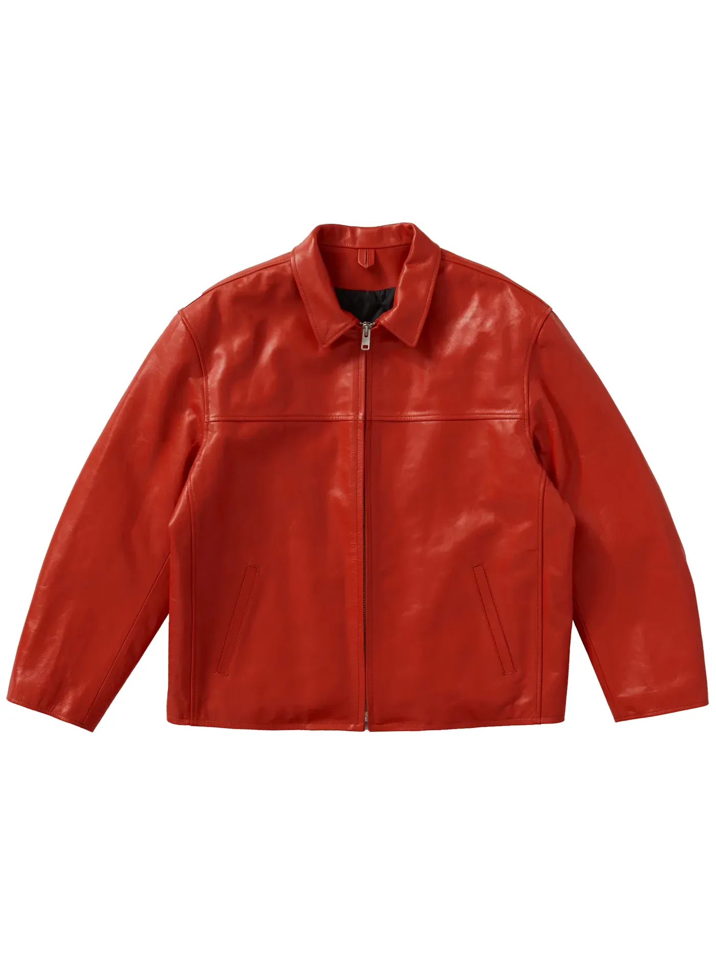 Мужская кожаная рабочая куртка Leather Work Jacket Supreme — изображение 3 из 3, оранжевый