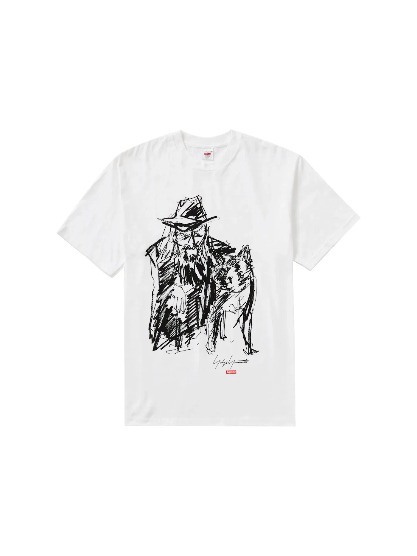 Мужская футболка с принтом Scribble Portrait Supreme — изображение 1 из 1, белый