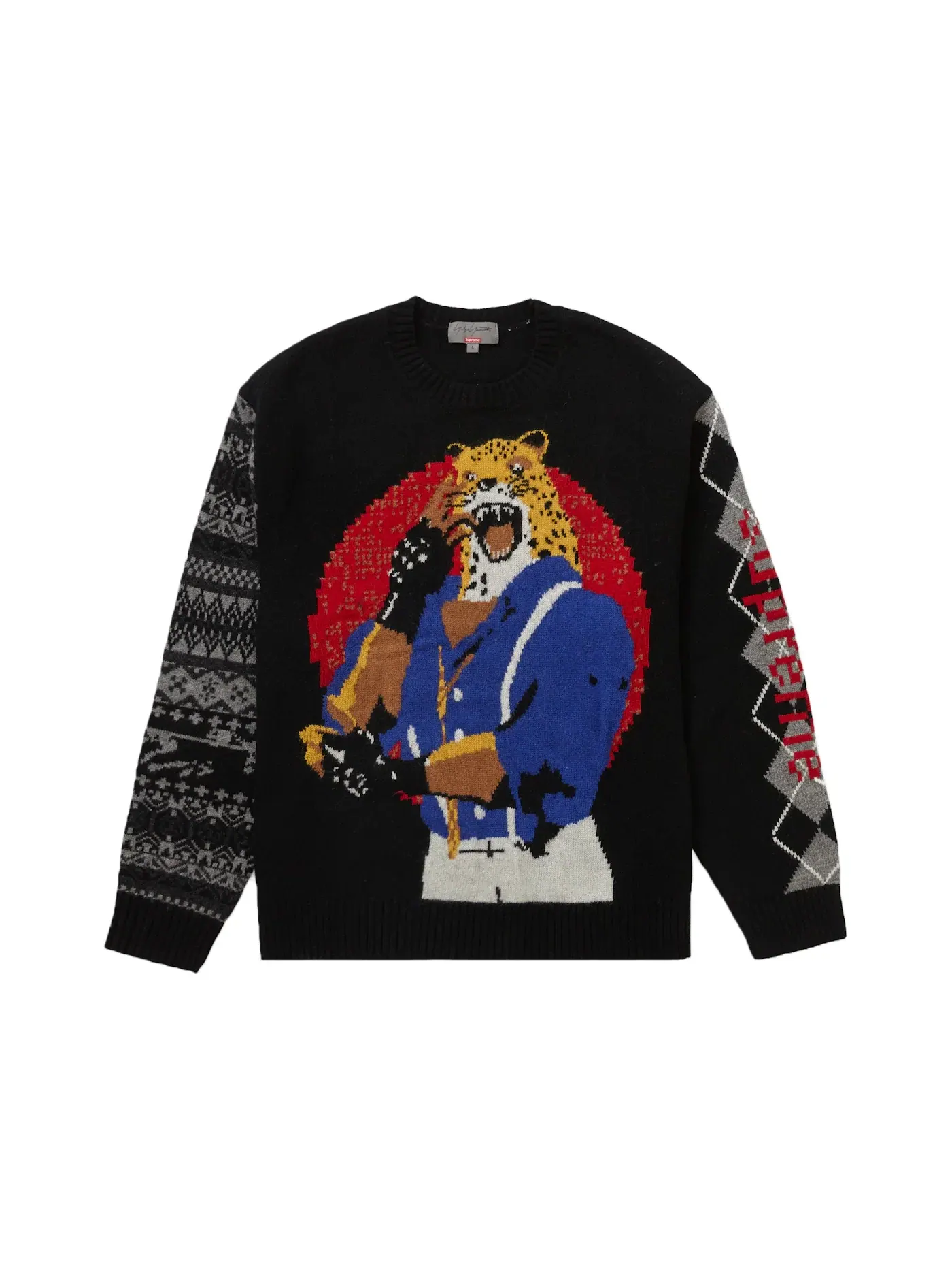 Мужской свитер с принтом Supreme Yohji Yamamoto TEKKEN Sweater — изображение 1 из 2, черный