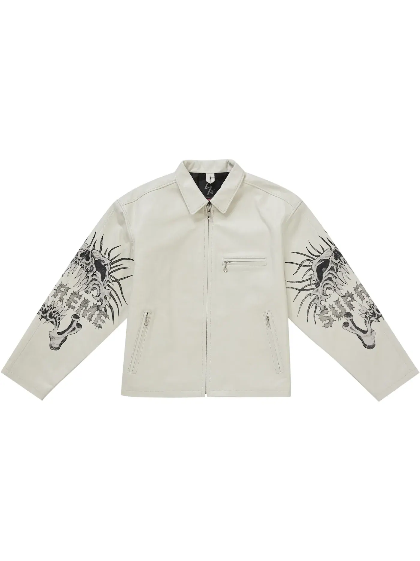 Мужская кожаная куртка с застежкой-молнией Supreme Y's by Yohji Yamamoto — изображение 1 из 1, белый