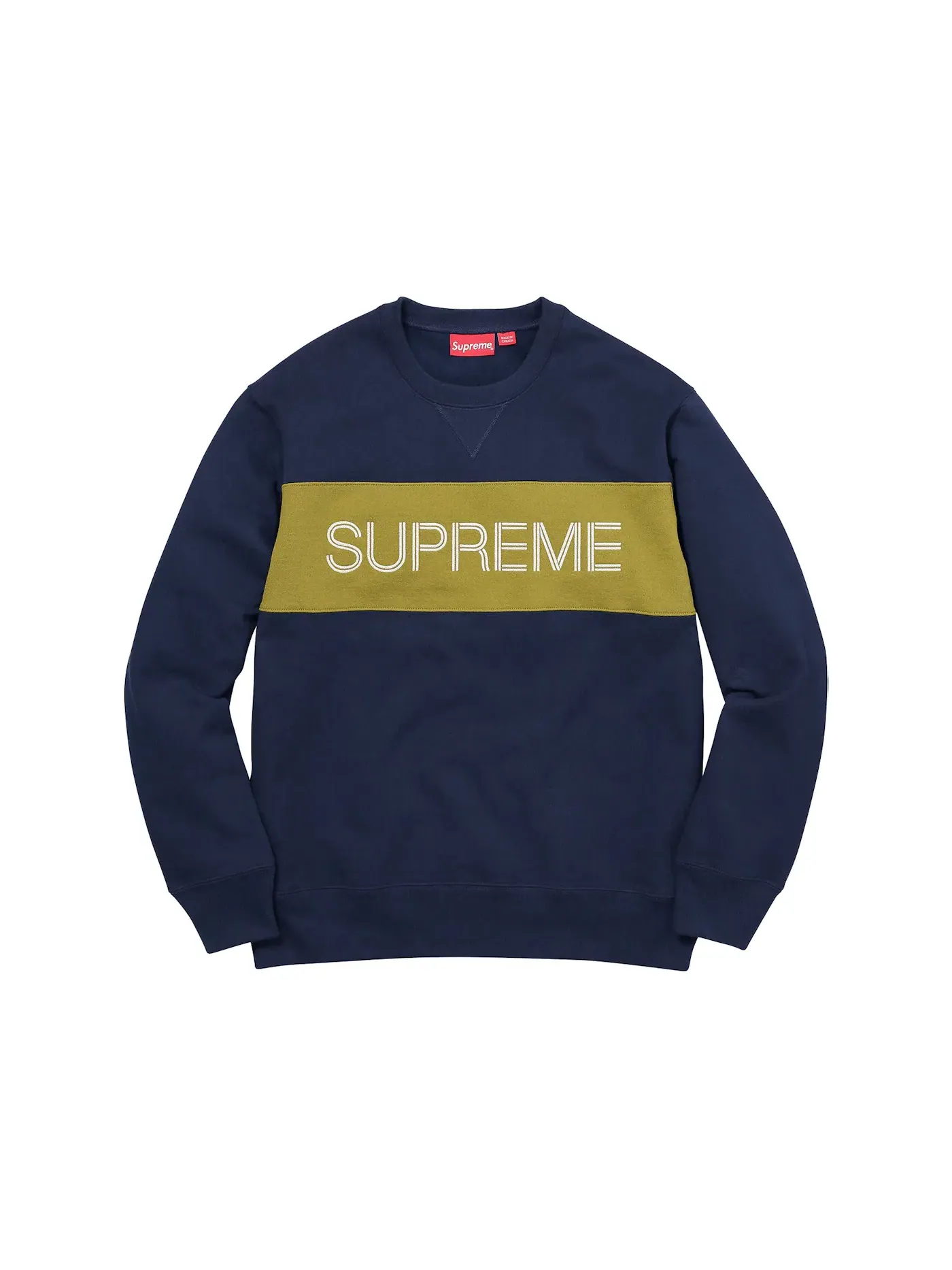 Мужской свитшот с панельными вставками Supreme — изображение 1 из 1, темно-синий