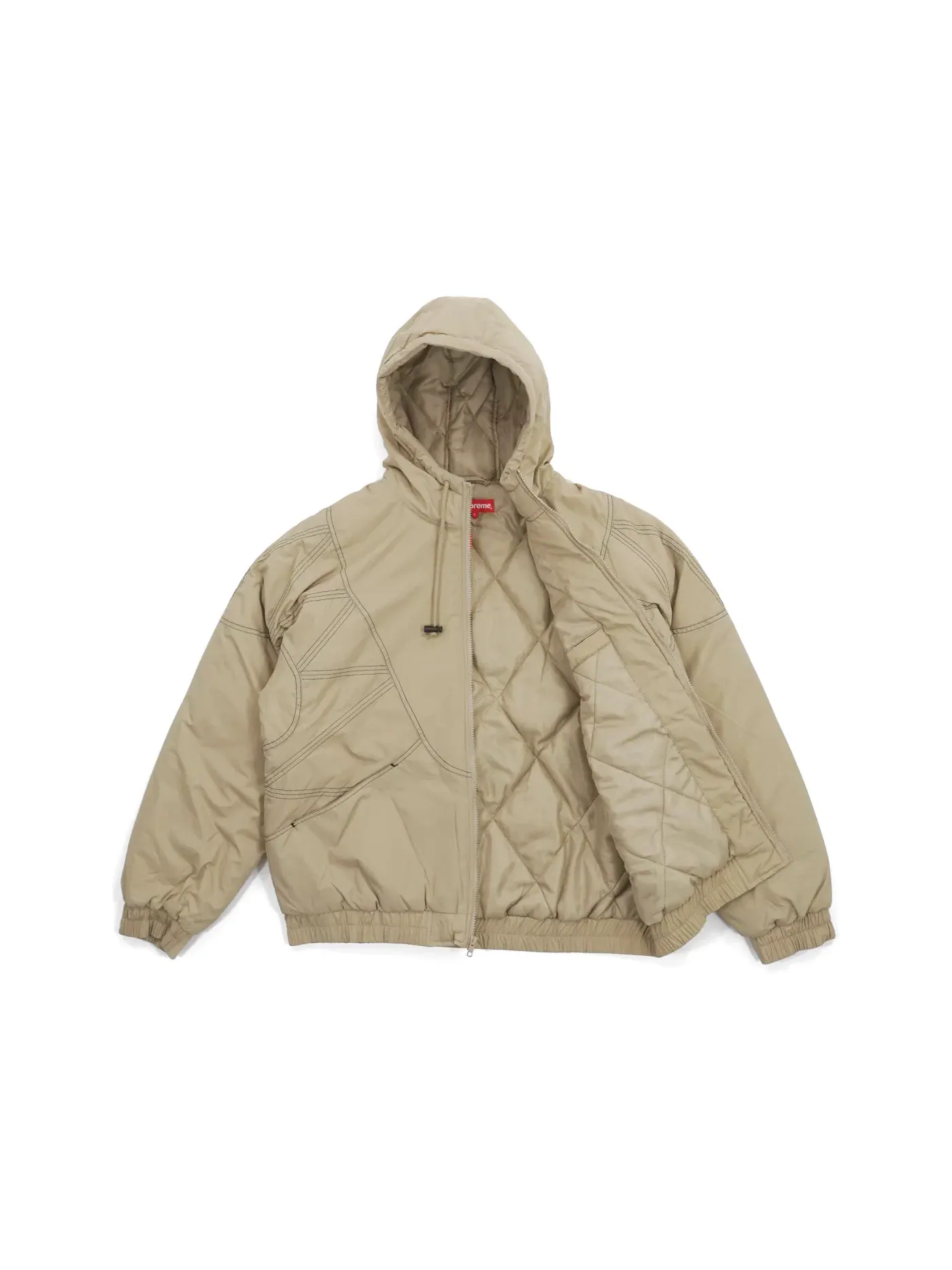 Мужская куртка с принтом Zig Zag Stitch Supreme — изображение 2 из 3, бежевый