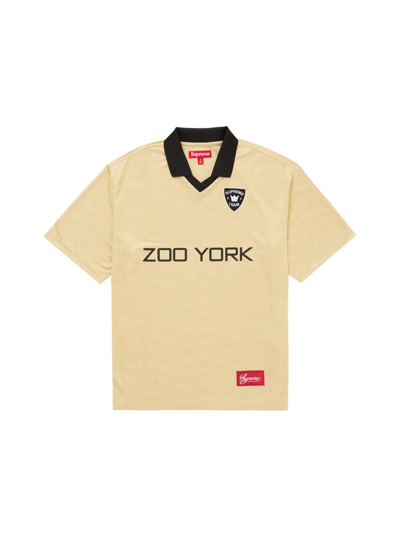 Мужская футбольная футболка с принтом Zoo York Soccer Jersey Supreme — изображение 1 из 2, светлый желтый