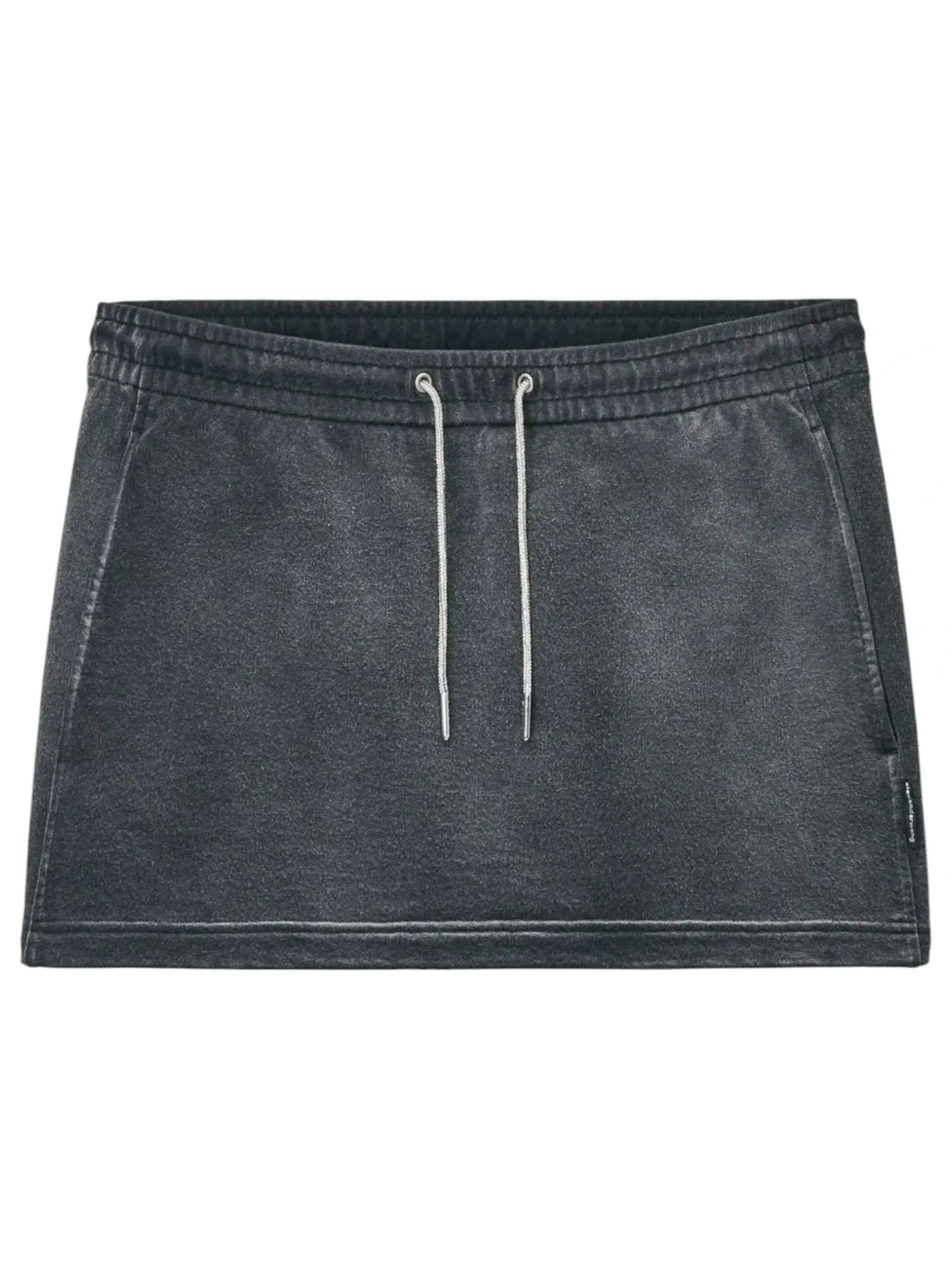 Женская мини-юбка из махры с принтом Skirt T by Alexander Wang, Washed Caviar — изображение 1 из 1