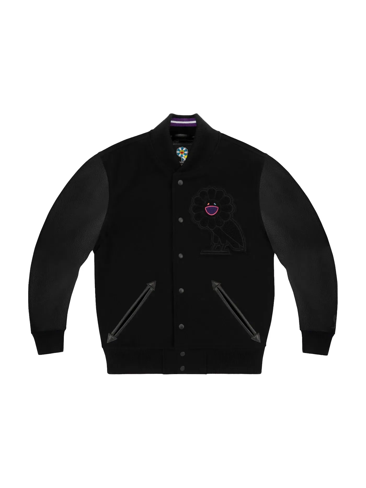 Мужская куртка-бомбер с принтом Takashi Murakami x OVO Varsity Jacket Takashi Murakami — изображение 1 из 1, черный