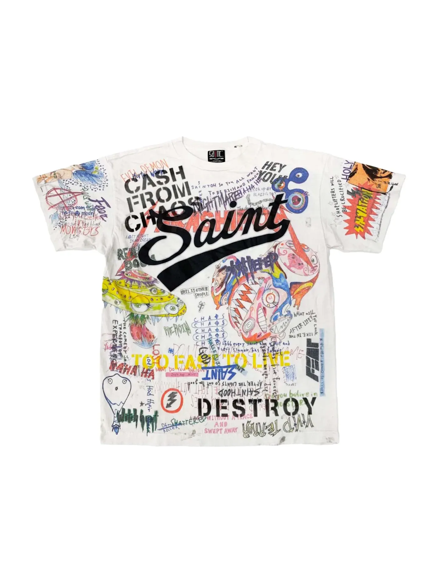 Мужская футболка с принтом Takashi Murakami x SAINT M×××××× Graphic Tee Takashi Murakami — изображение 1 из 2, белый
